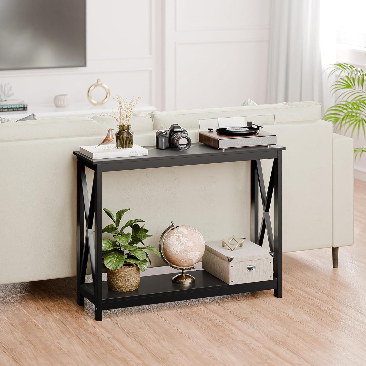 Galaxera Console Table For Entryway Storage Shelf Entry Modern Farm Accent Sofa