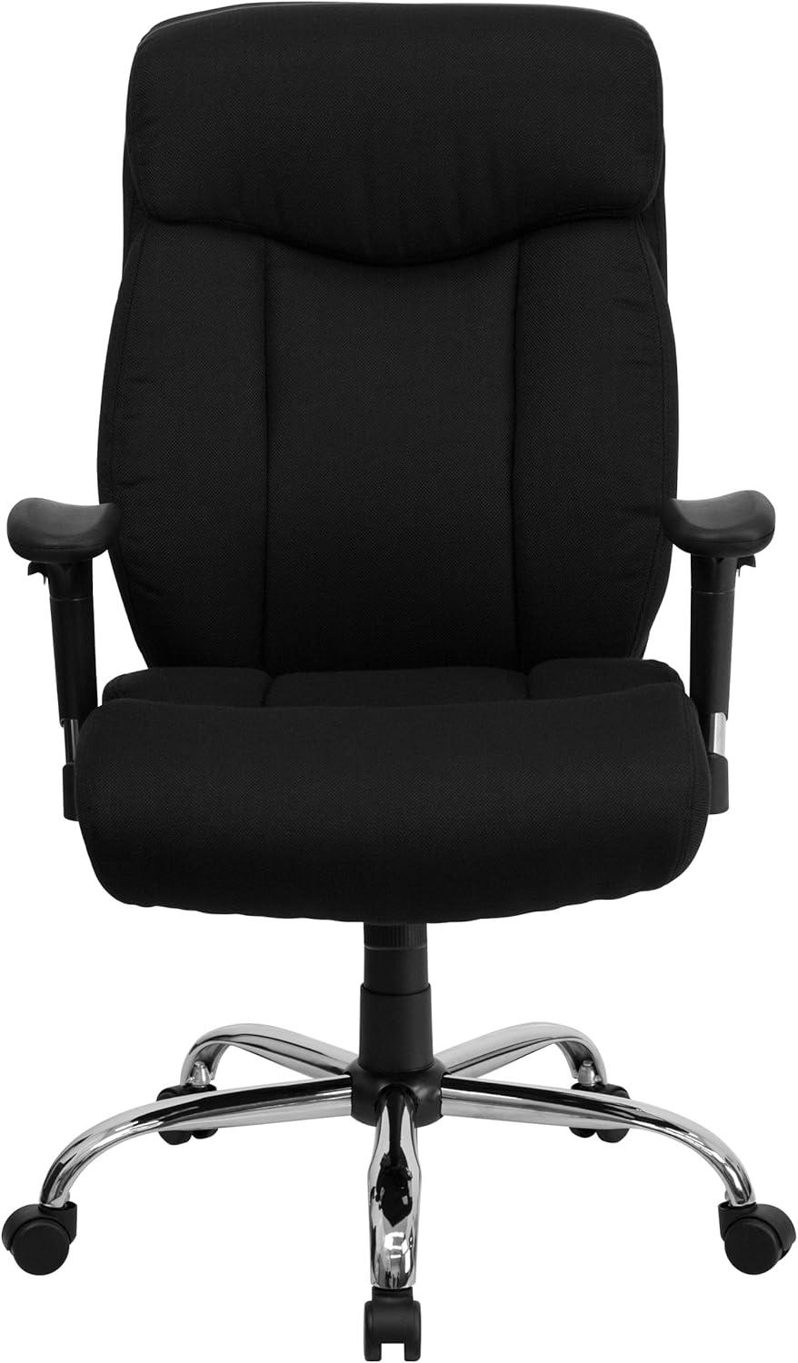 BizChair Big & Tall 400 lb. Rated High Back Black Fabric Executive Ergonomic Office Chair with Full Headrest and Adjustable Arms