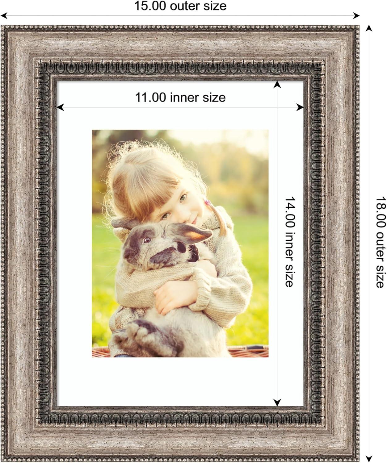 Amanti Art Lyla Ornate Silver Picture Frame Opening Size 11x14 in. (Matted To 8x10 in.)