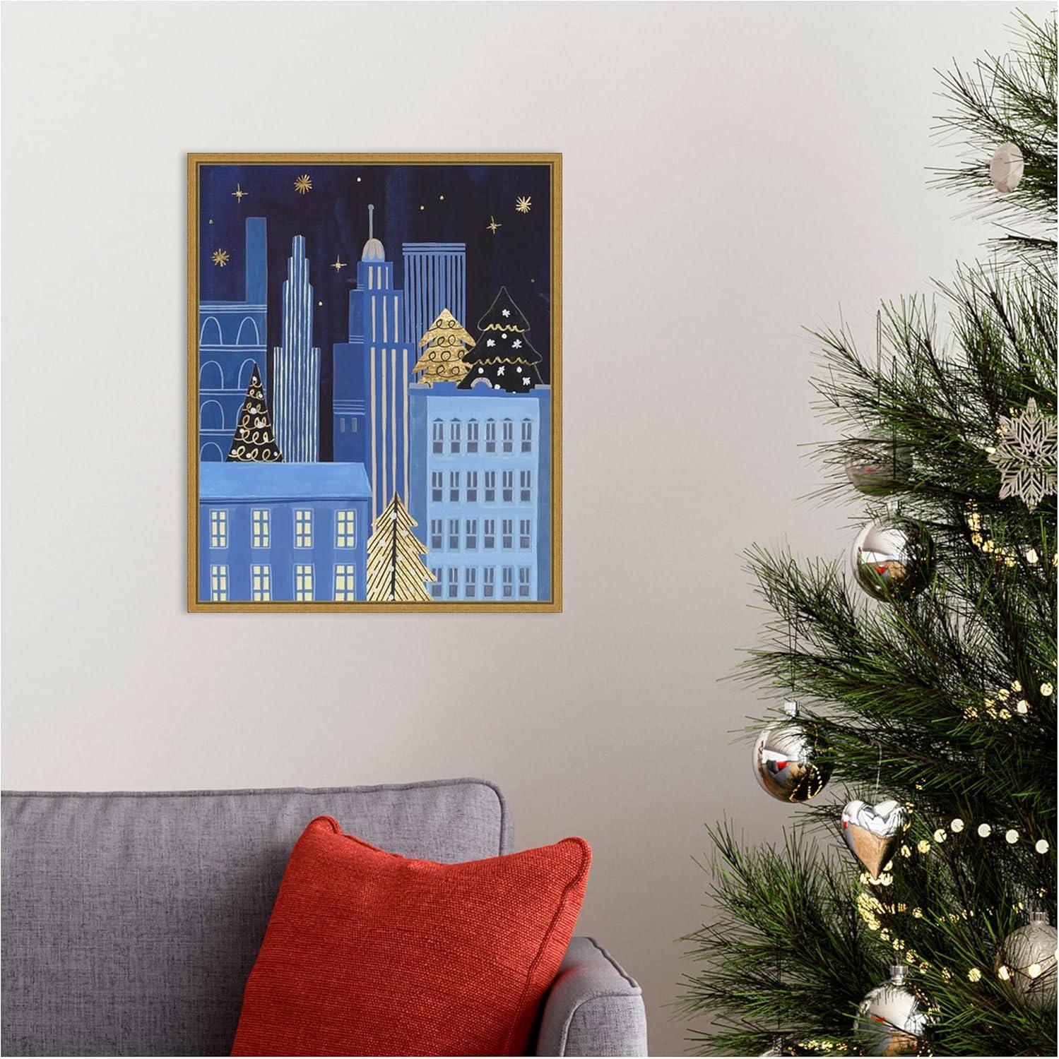 Amanti Art Holiday Night III Framed Canvas Wall Art Print