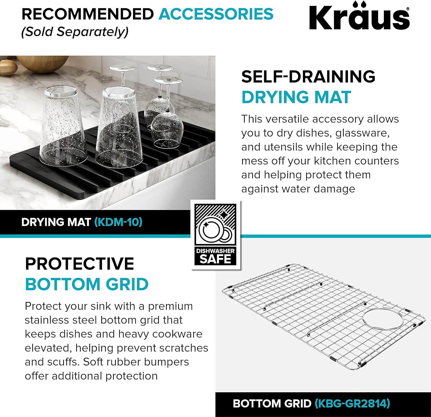 Kraus Bellucci 32 in. Undermount Quartz Composite Single Bowl Kitchen Sink with Accessories