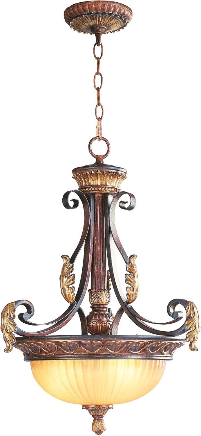 Livex Lighting Villa Verona 3 - Light Pendant in  Verona Bronze/Aged Gold Leaf