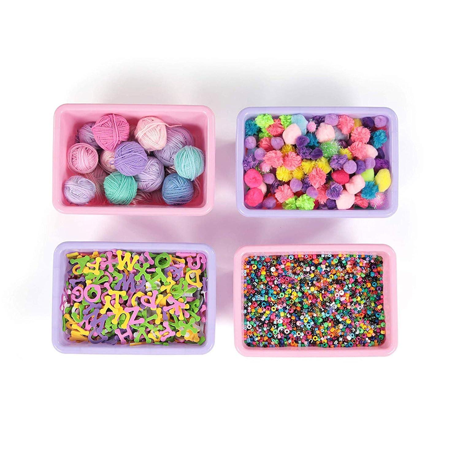 Humble Crew Standard Plastic Storage Bins, Set of 4, Pink/Purple