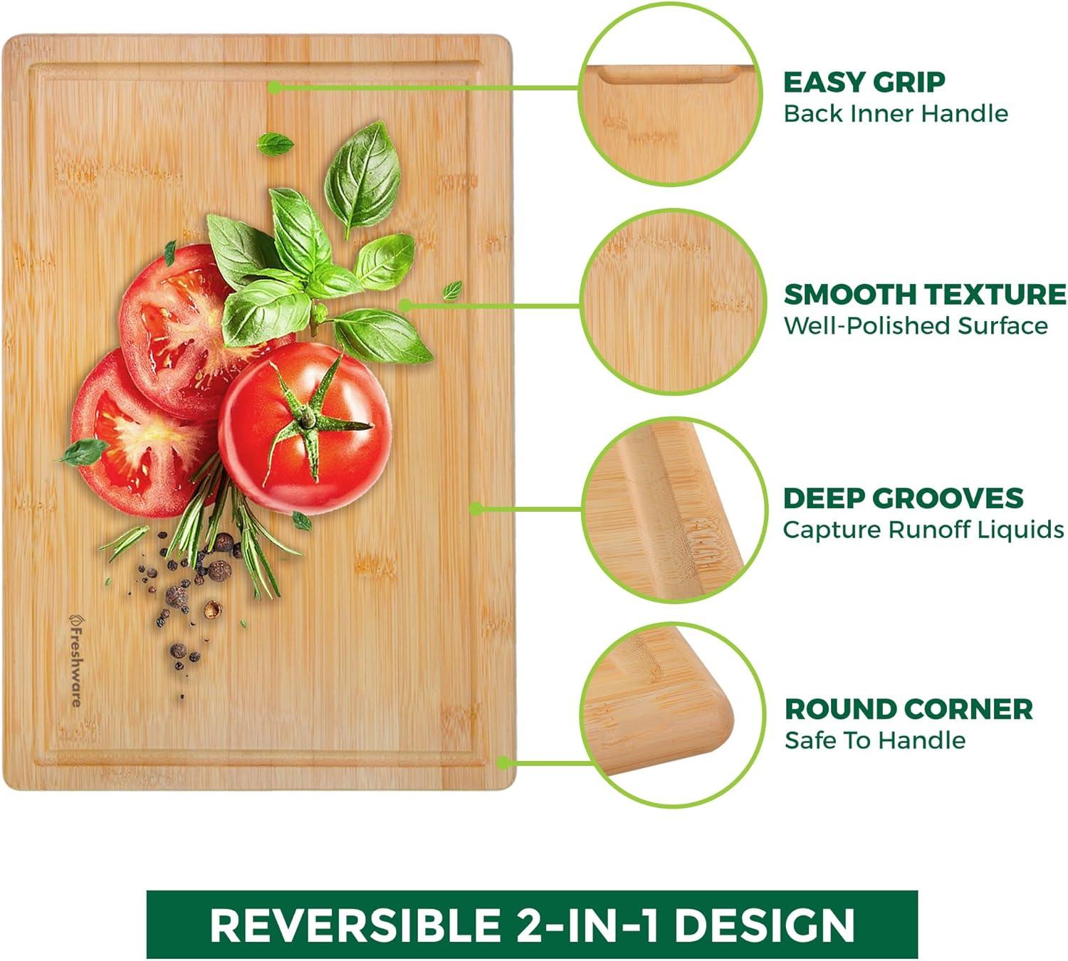 Extra-Large Bamboo Cutting Board with Juice Groove