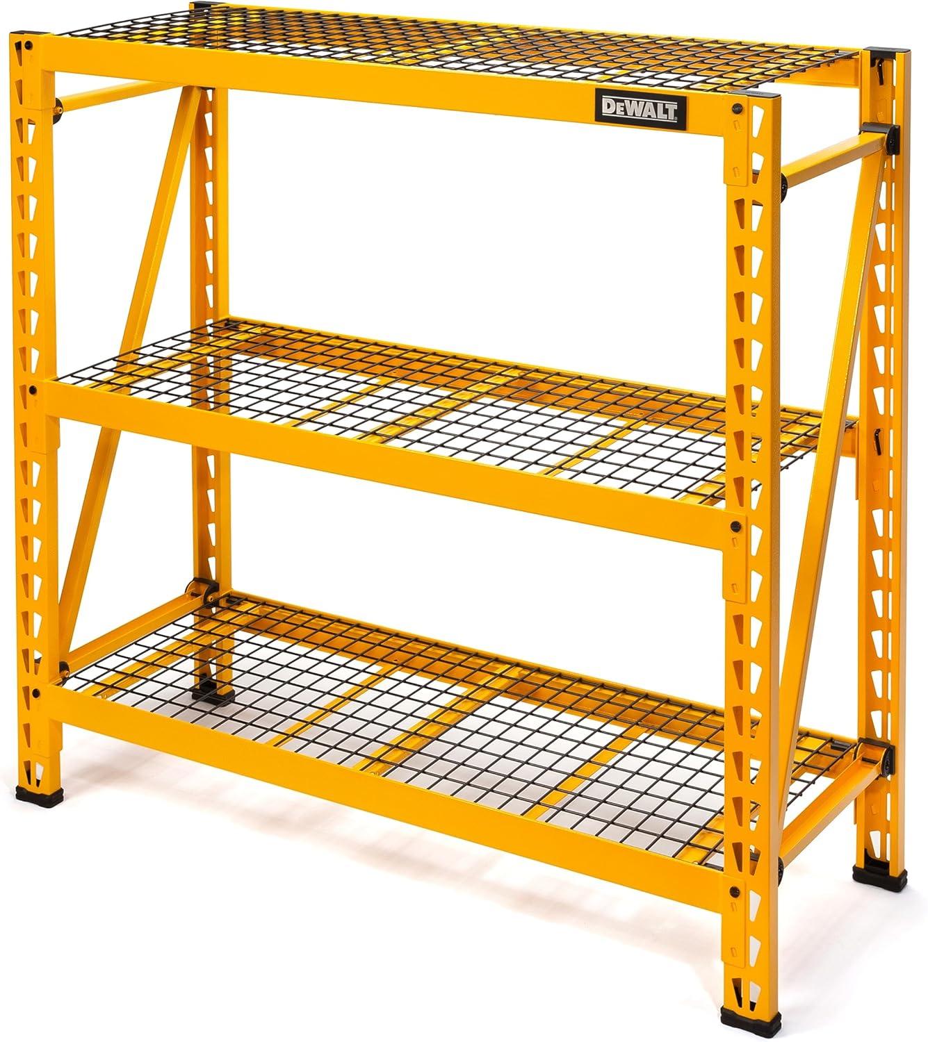 4-Foot Tall Black Steel 3-Tier Industrial Storage Rack