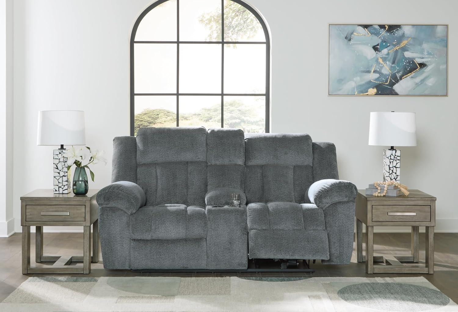 Ashley Furniture Tip-Off Slate Power Reclining Loveseat