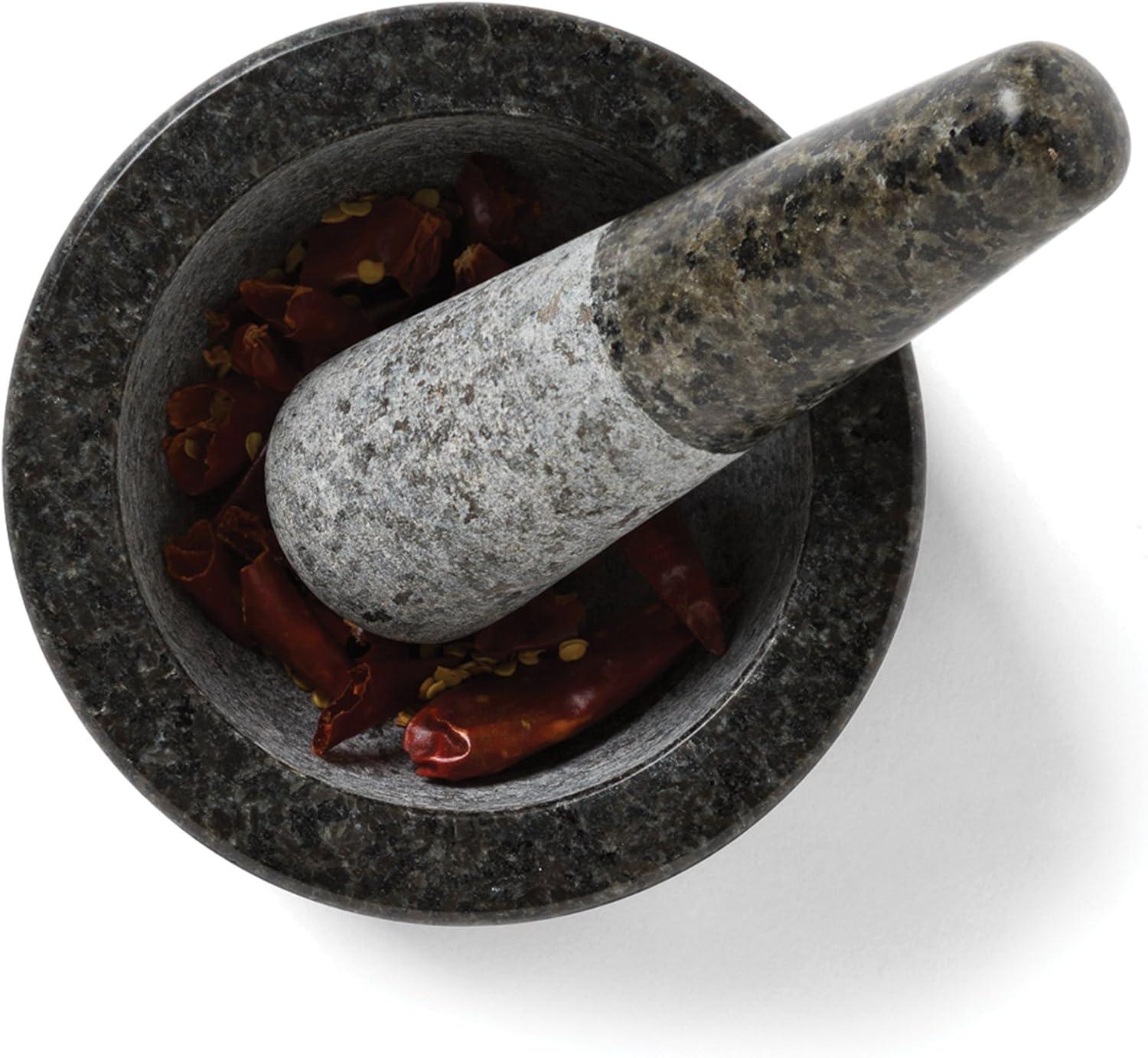 Fox Run Black and Gray Granite Mortar and Pestle