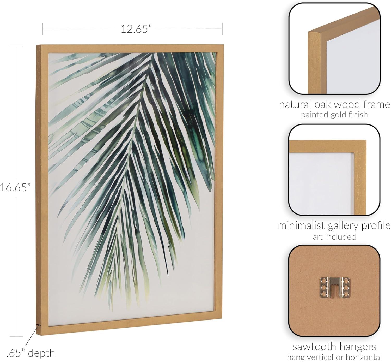 Kate & Laurel All Things Decor 12"x16" Gallery Tropical Modern Botanical Palm Print by The Creative Bunch Studio Gold
