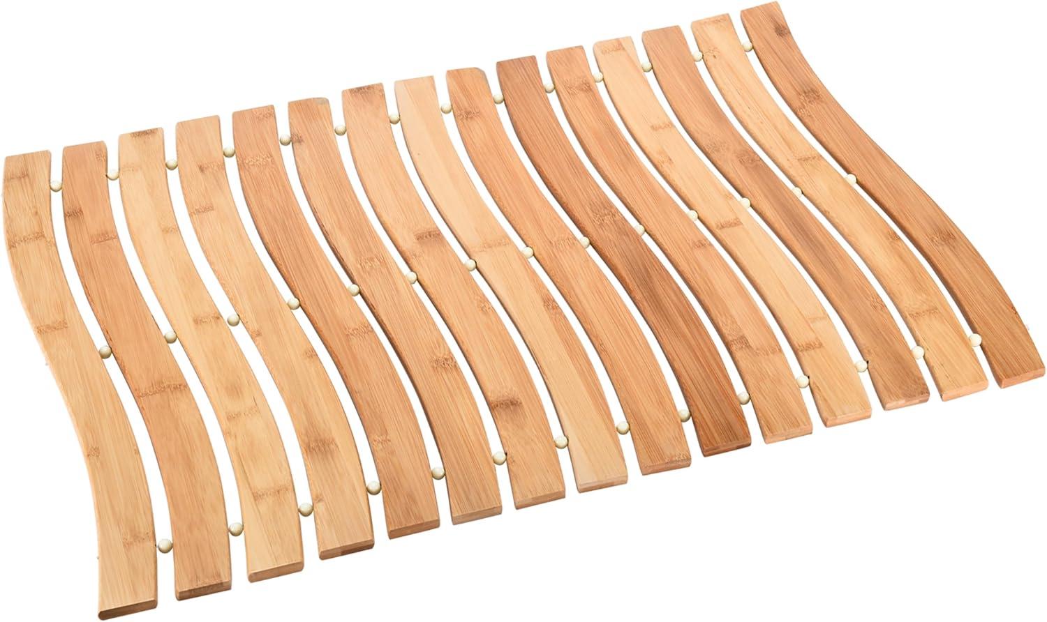 Prosumer's Choice Bamboo Bath Mat - Natural Wood Shower and Bathroom Rug - Versatile Indoor and Outdoor Use - Premium Packaging Included - 27.5'' x 19.6" Wooden Bathmat