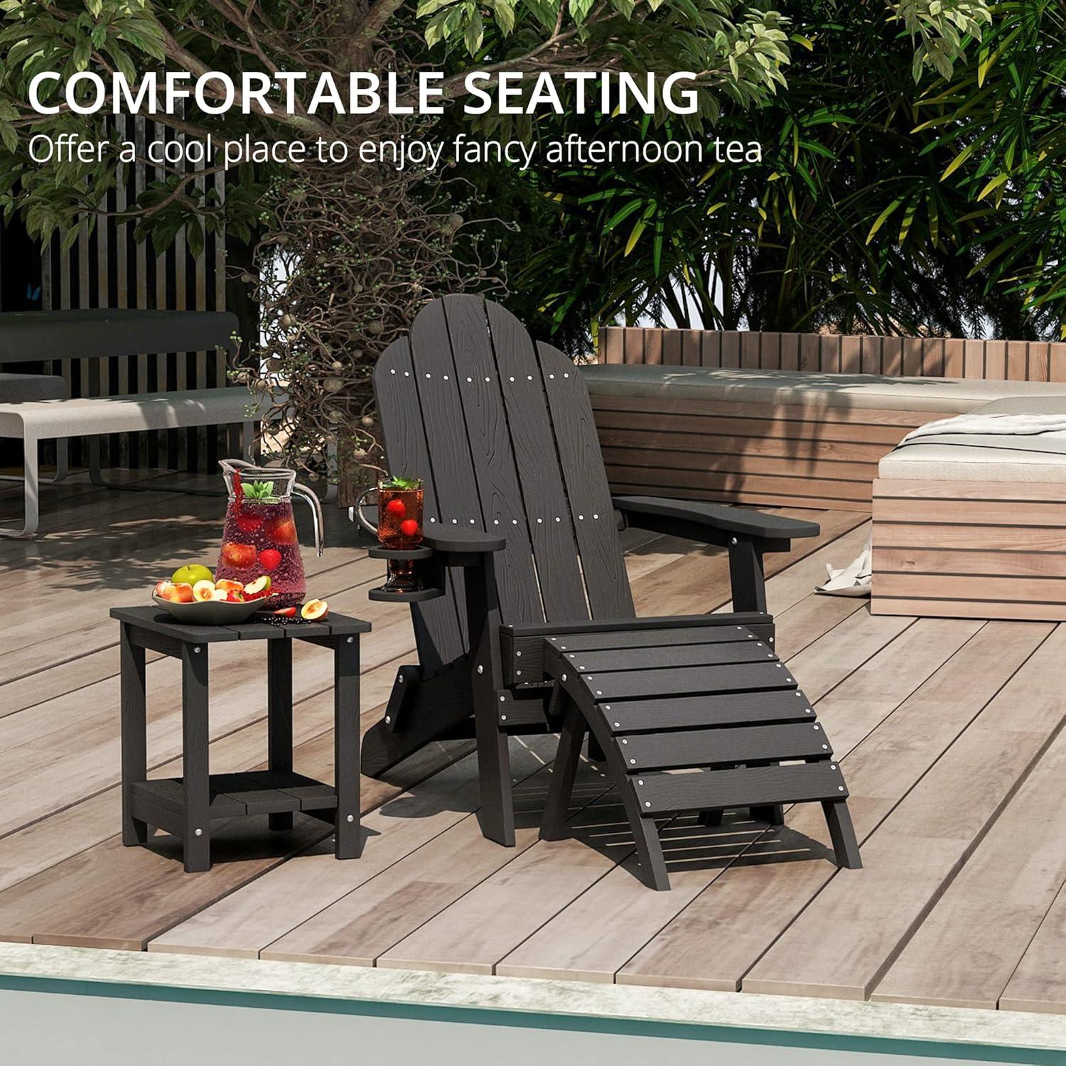 Emerico A Set Of 4 Adirondack Chairs, Foldable Poly Adirondack Chairs, Modern Plastic Adirondack Fire Pit Chairs, Suitable For Terraces, Porches, Decks, Swimming Pools, Gardens, And Backyards