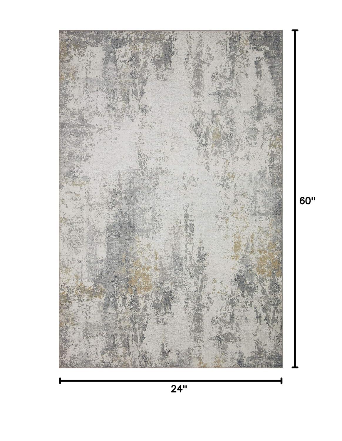 Loloi II Drift DRI-02 Ivory / Granite Abstract Area Rug 2'-0" x 5'-0"