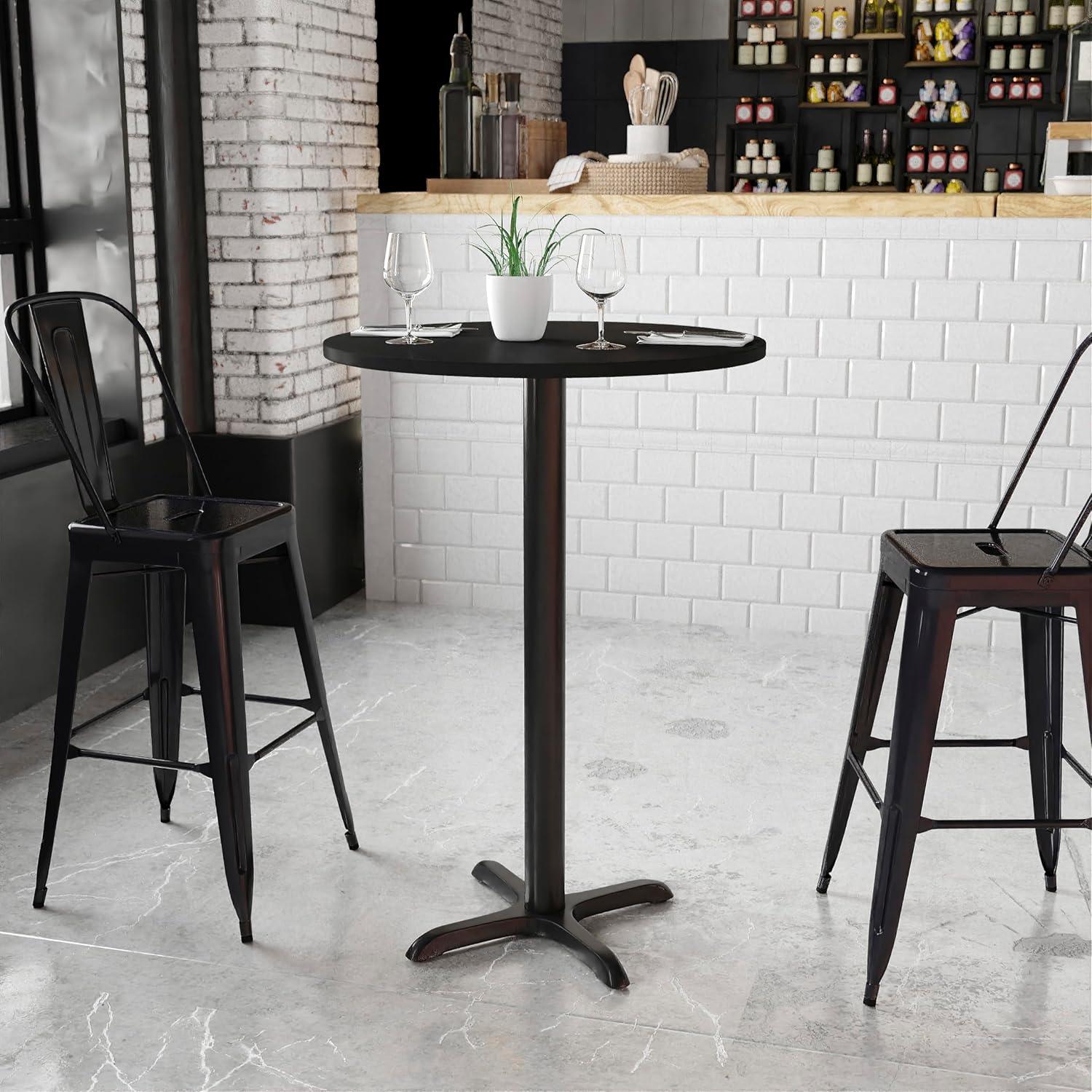 Flash Furniture Carrus Round Laminate Table Top with Height Table Base