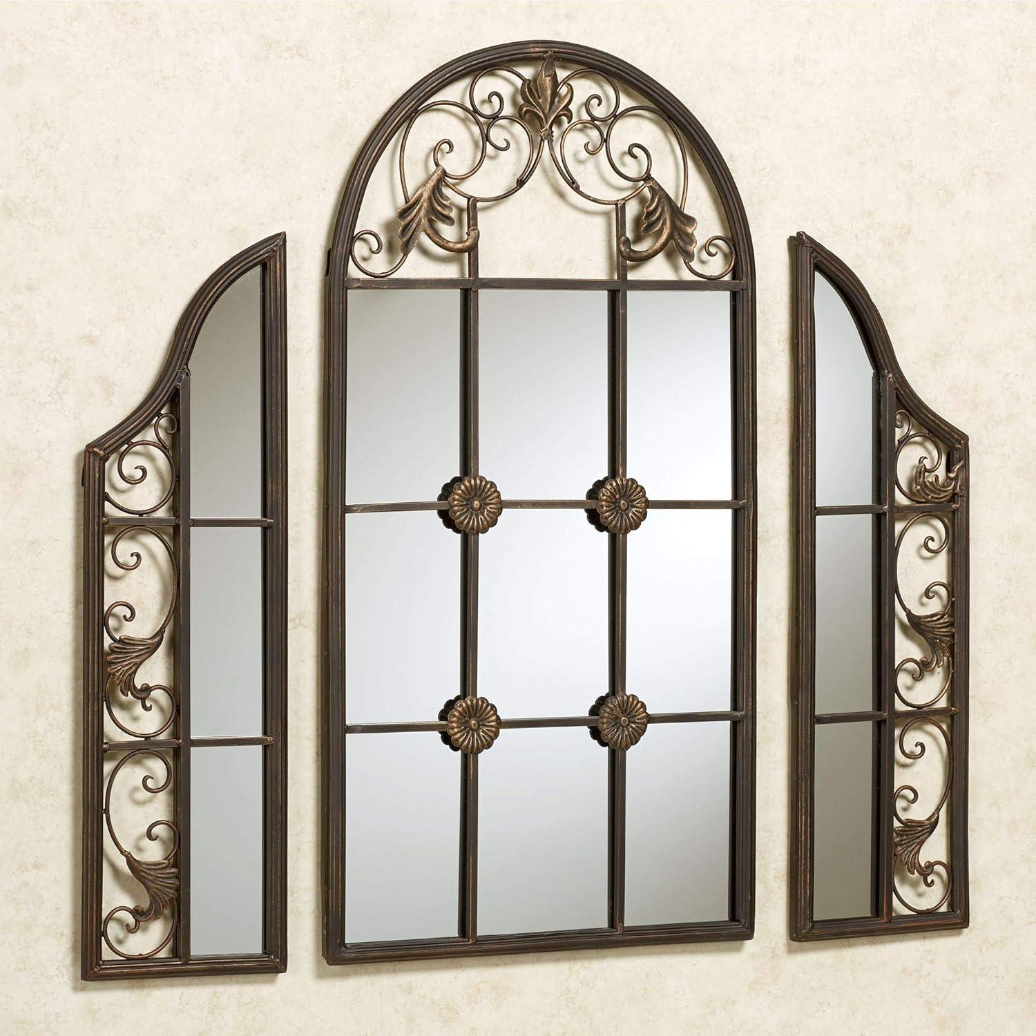 Hera Wall Mirror Set Dark Bronze 34 in wide x 1 in deep x 34 in high