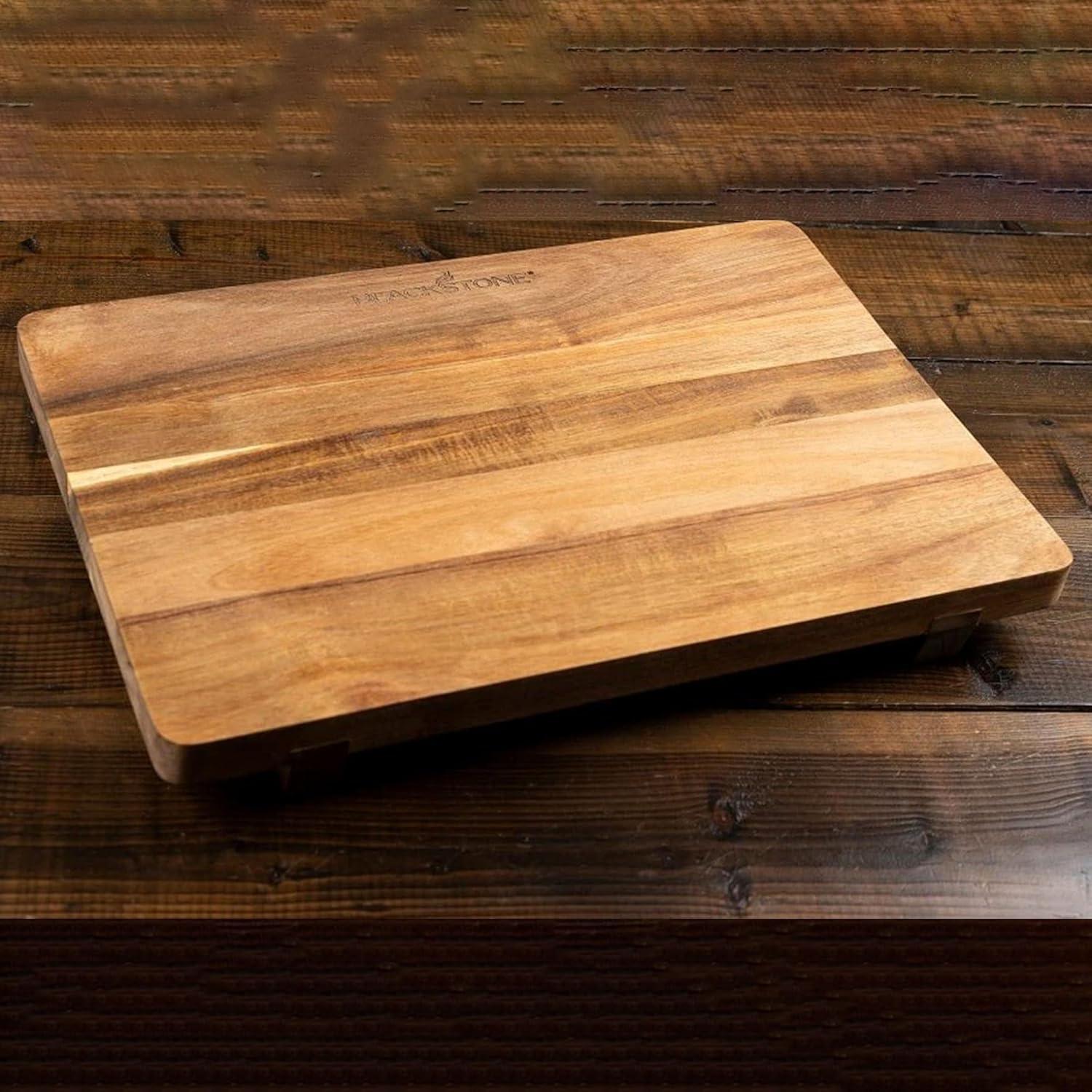 Blackstone Acacia Wood Griddle Cutting Board with Feet, Large Butcher Block for Kitchen, Serving Tray, Chopping, Carving, Cheese Platter, 17 x 12 Inch