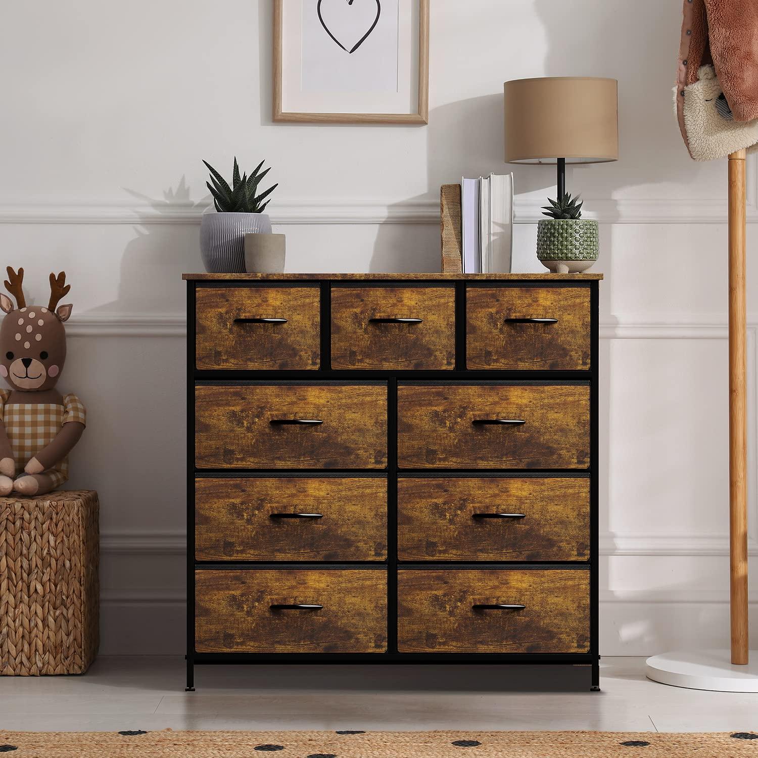 Farmhouse Brown Nursery Dresser with Soft Close Deep Drawers