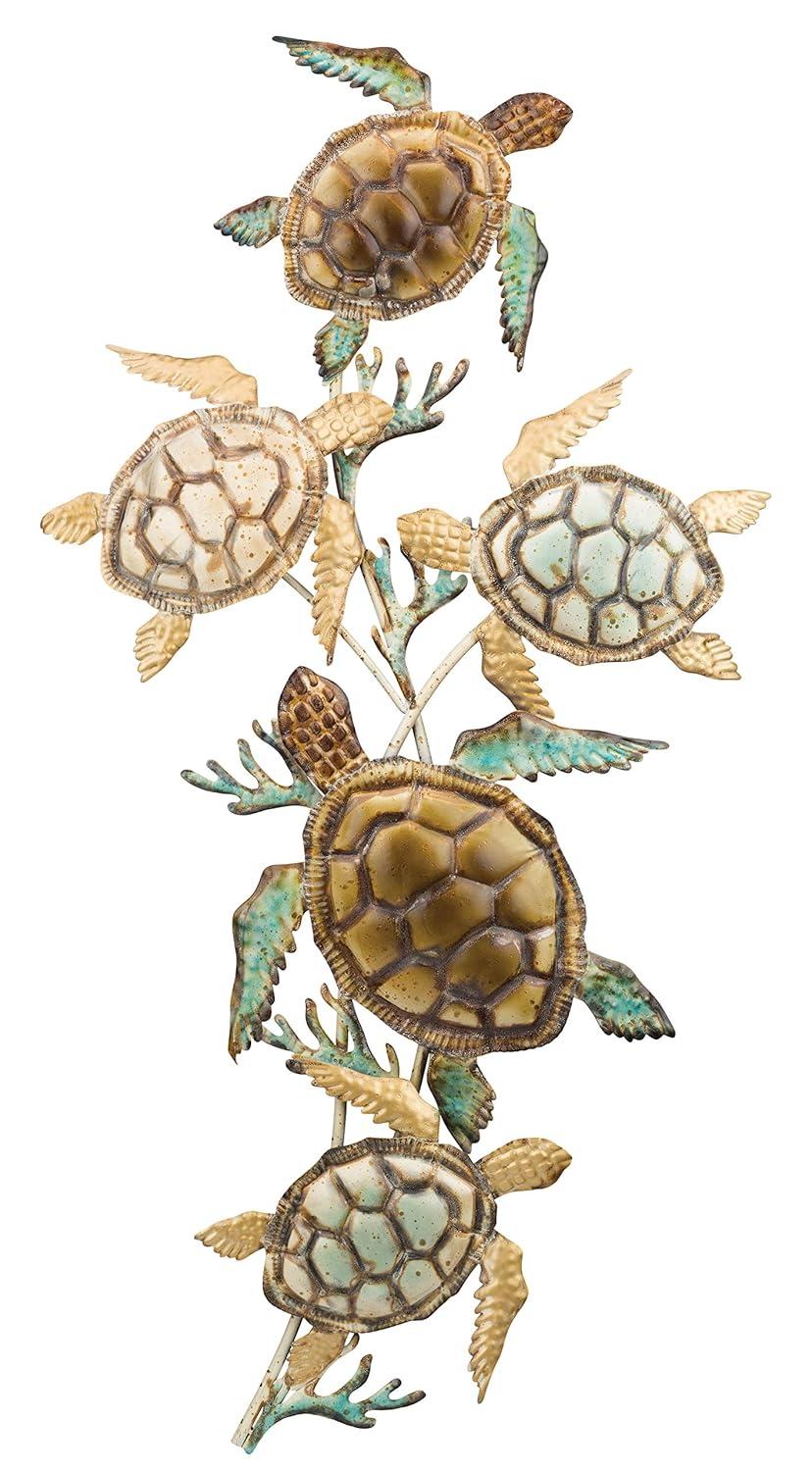 Regal Art & Gift Sea Turtle Wall Décor, Handcrafted Metal Ocean-Inspired Art, Weather-Resistant Coastal Decor for Indoor & Outdoor, Ideal for Living Room, Porch & Backyard, 9.5”L x 0.75”W x 9”H