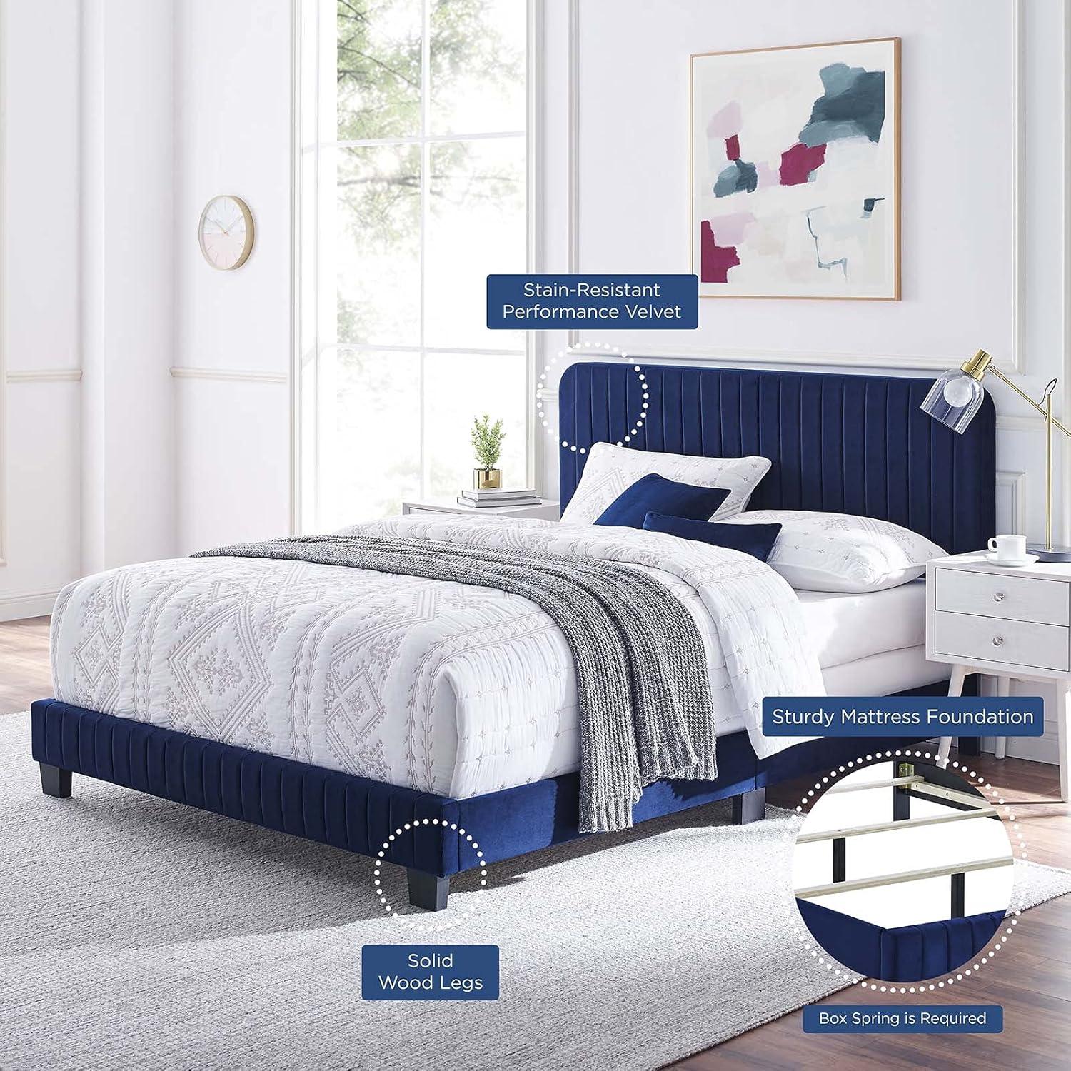 Modway Celine Channel Tufted Performance Velvet Full Bed
