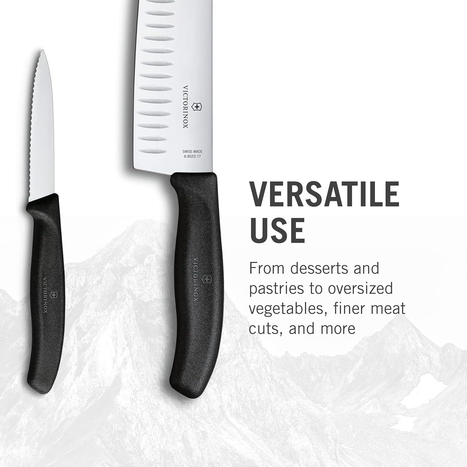 Victorinox Swiss Classic 2-Piece Black Stainless Steel Santoku Set