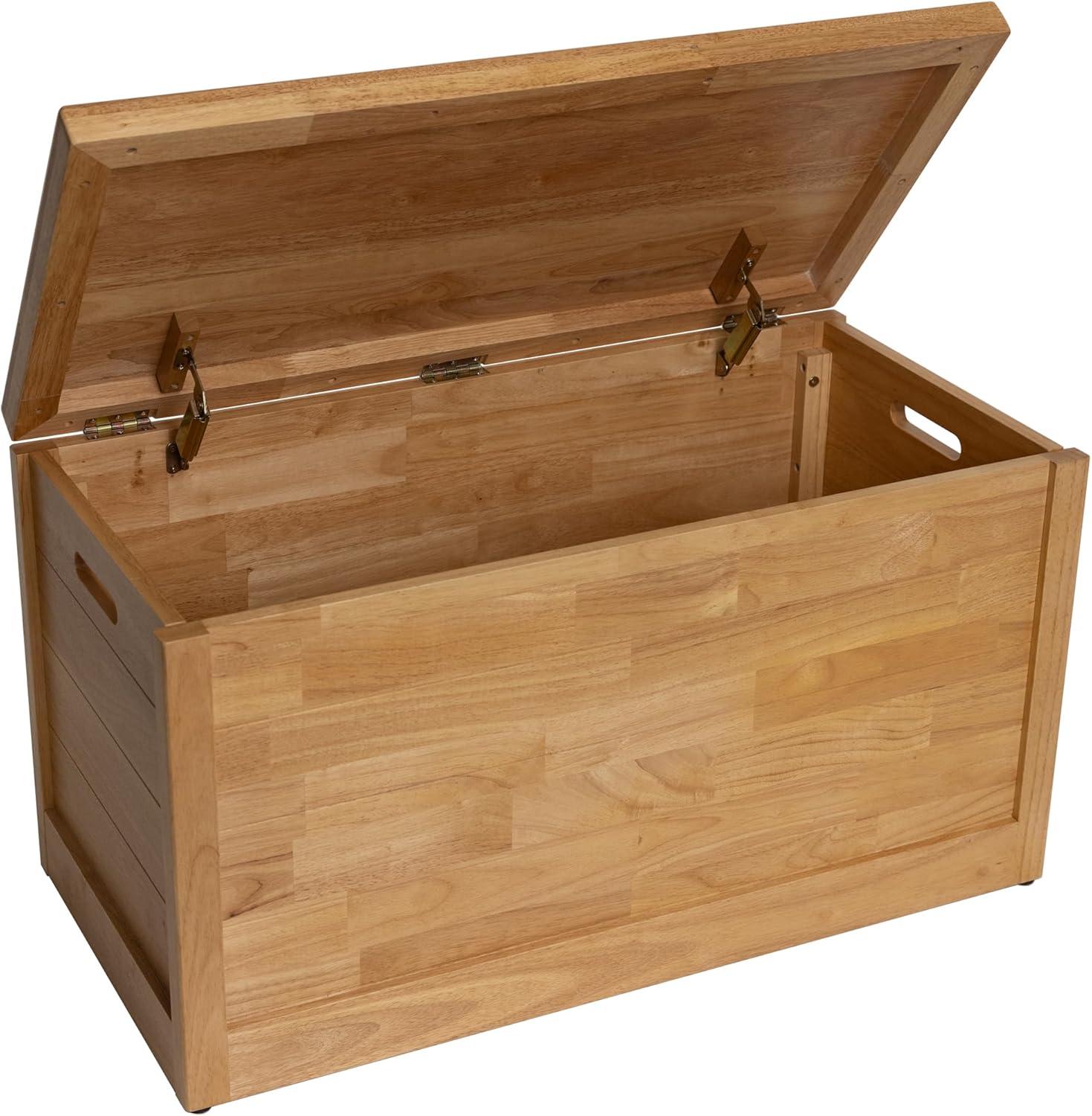 eHemco Heavy-duty Solid Hardwood Blanket Chest, Storage Trunk, Natural