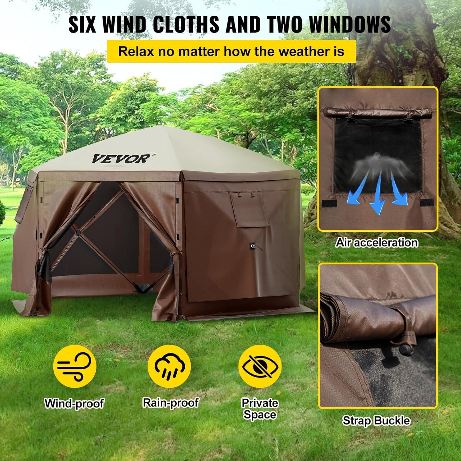 VEVOR Pop-up Camping Gazebo Screen Tent