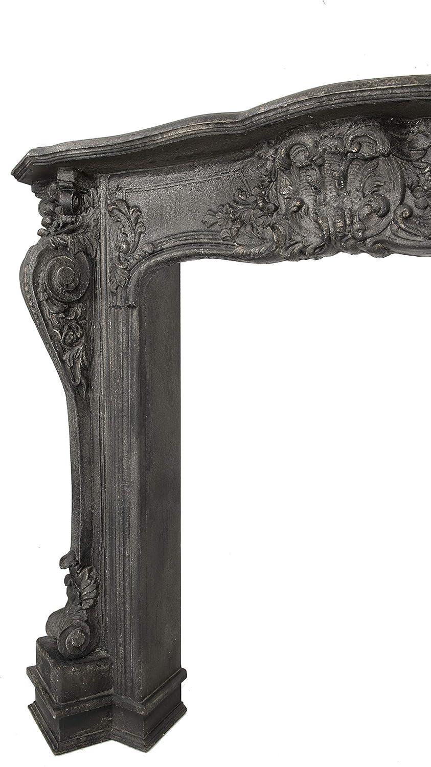 Storied Home Ornate Decorative Fireplace Mantel Black: Wall Mount, MDF Frame, Adult Assembly