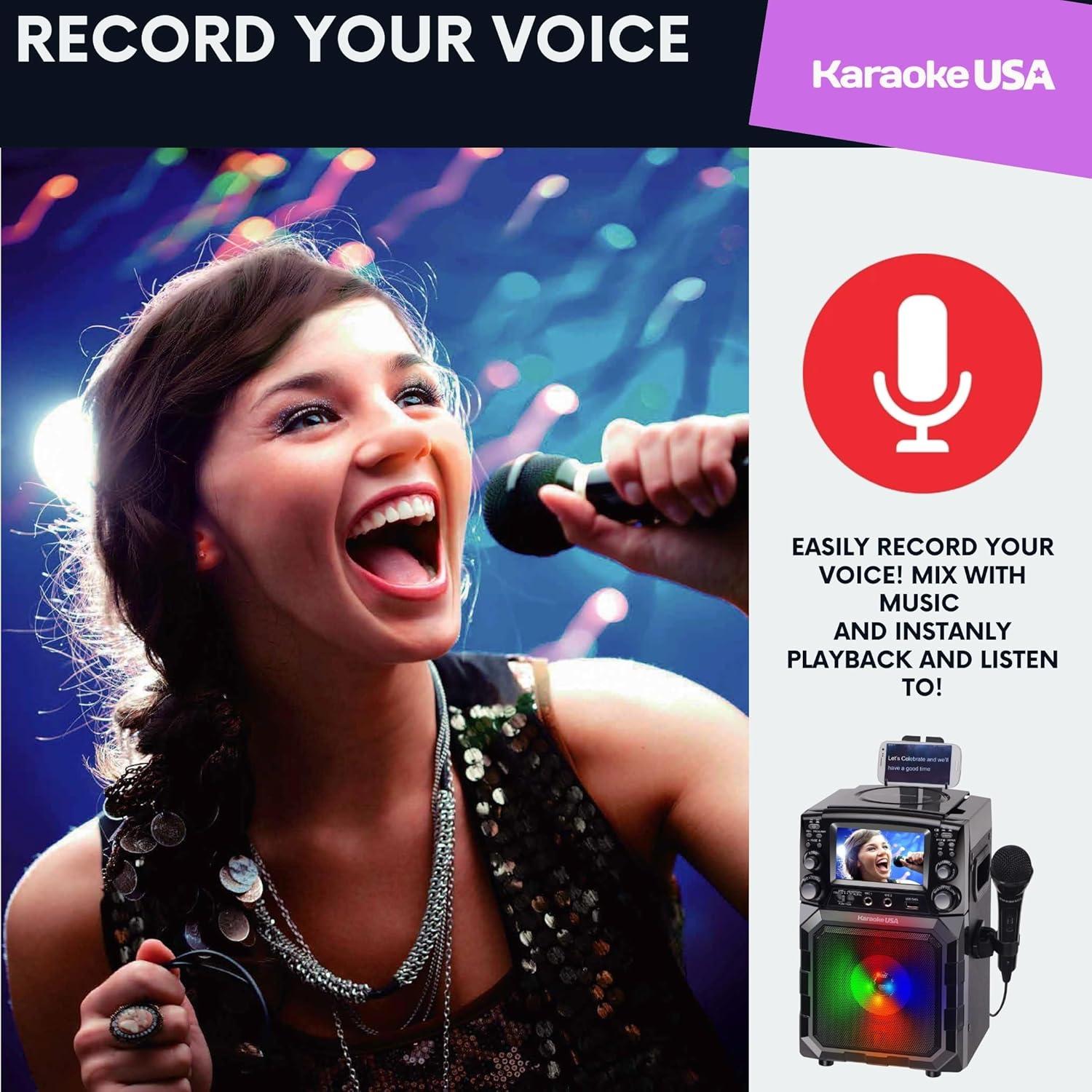 Karaoke USA Portable CDG/MP3 Karaoke Player (GQ450): Bluetooth, TFT-LCD Screen