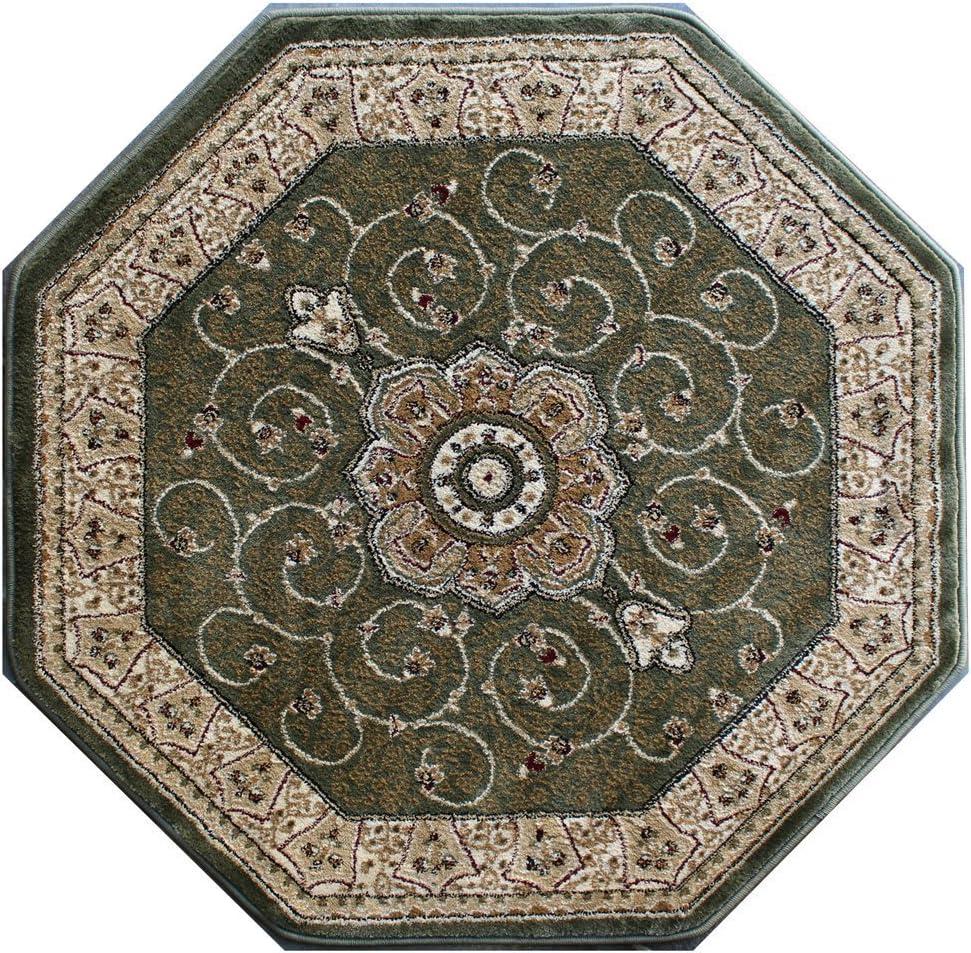 Masada Rugs Traditional Octagon Area Rug Design # 404 Burgundy (5 Feet 3 Inch X 5 Feet 3 Inch) Octagon