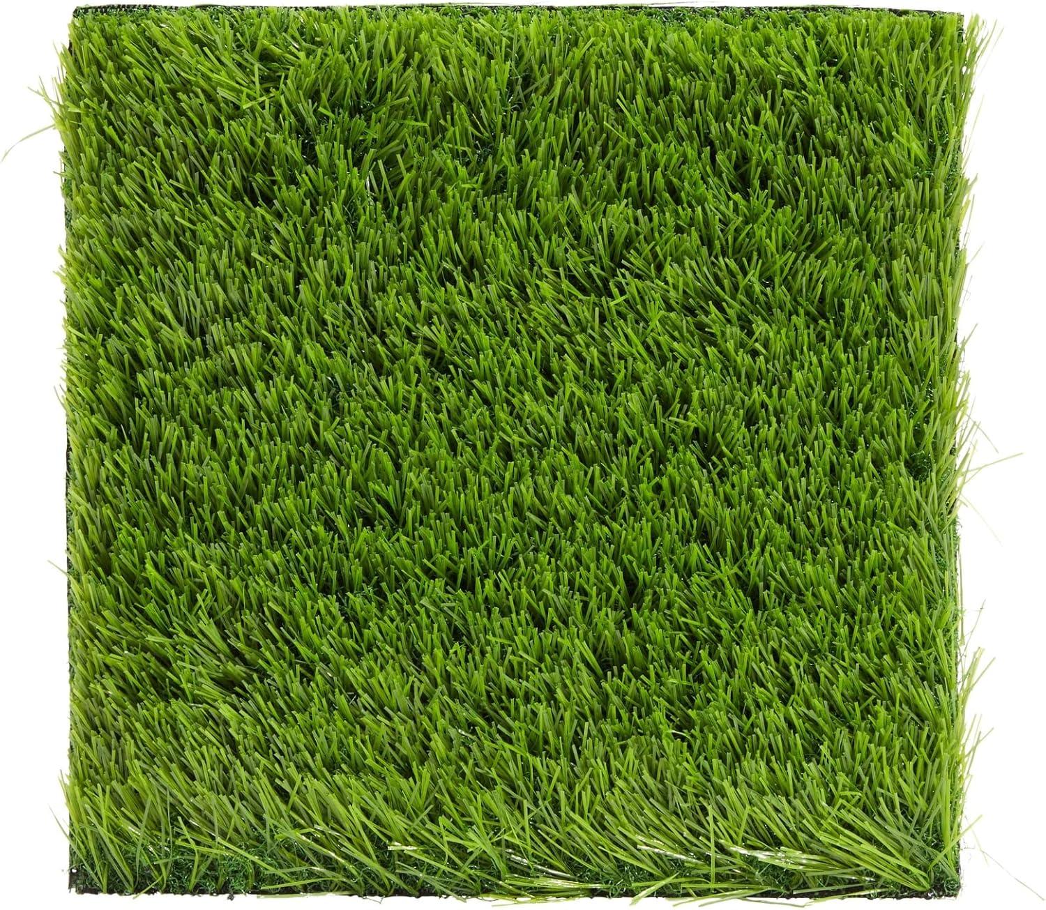 Juvale 4-Pack Artificial Grass Mat Squares, 12x12-Inch Fake Turf Tiles for Balcony, Patio, Indoor & Outdoor Faux Placemats DIY