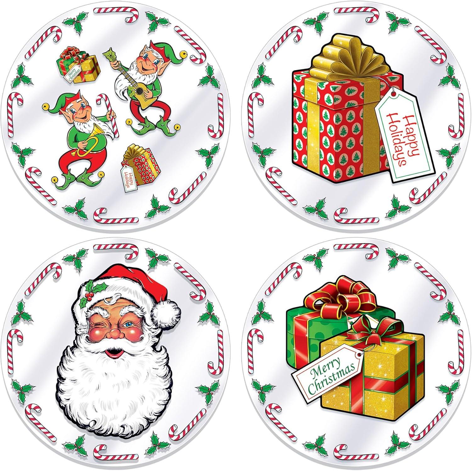 Beistle Plastic Santa's Workshop Placemats, 13", (4/Pkg) Multicolored