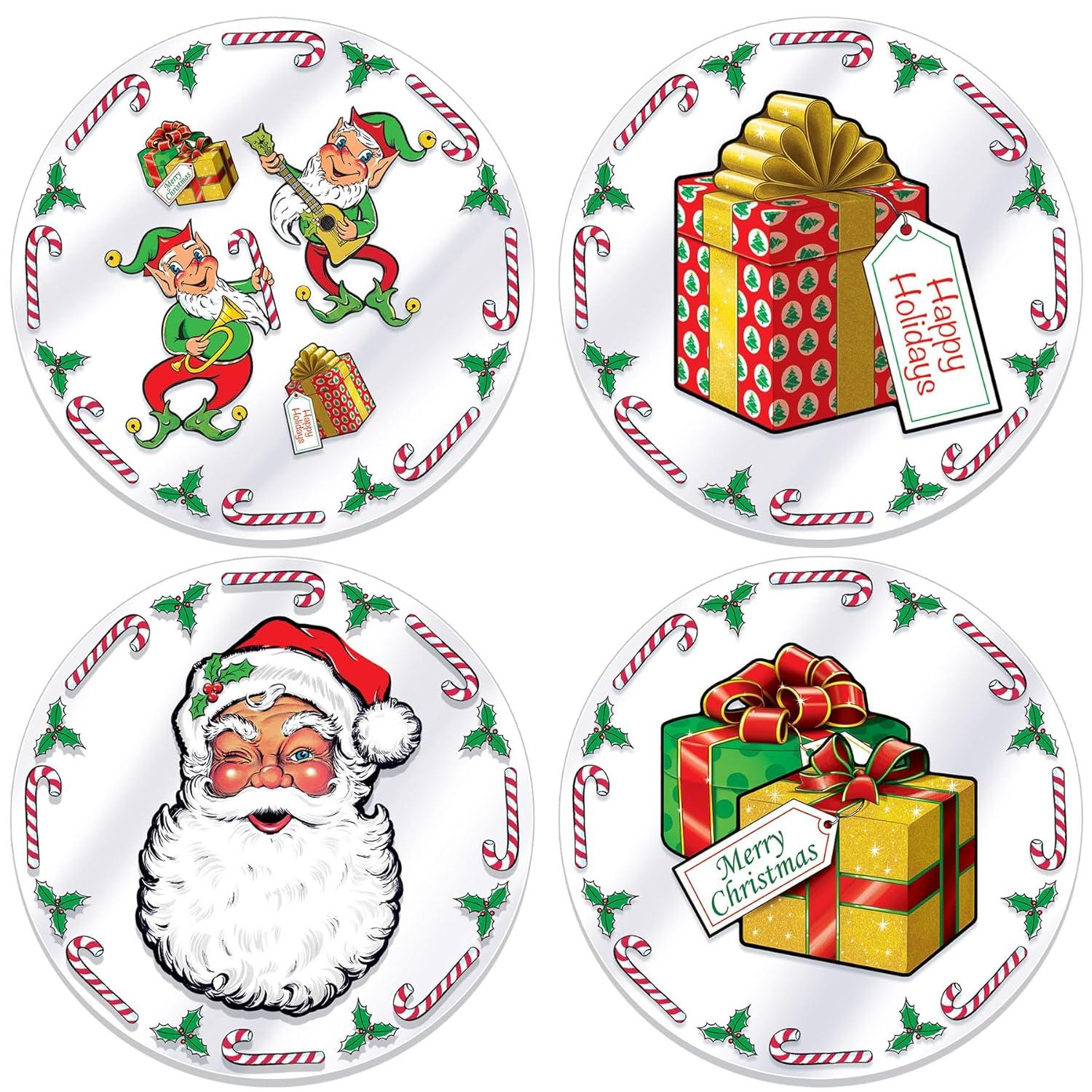 Beistle Plastic Santa's Workshop Placemats, 13", (4/Pkg) Multicolored