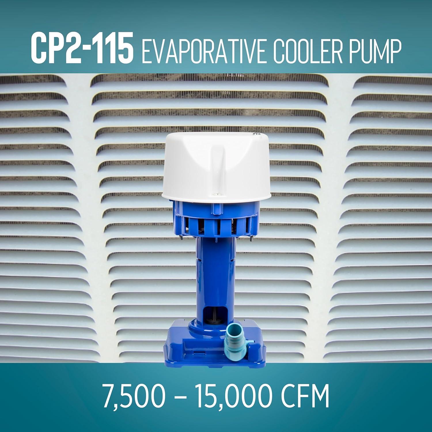 Blue and White Evaporative Cooler Pump with 6-ft Cord