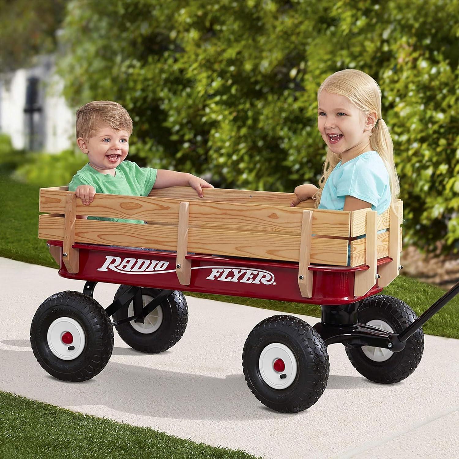 Full-Size All-Terrain Steel and Wood Pull Food & Drink Server
