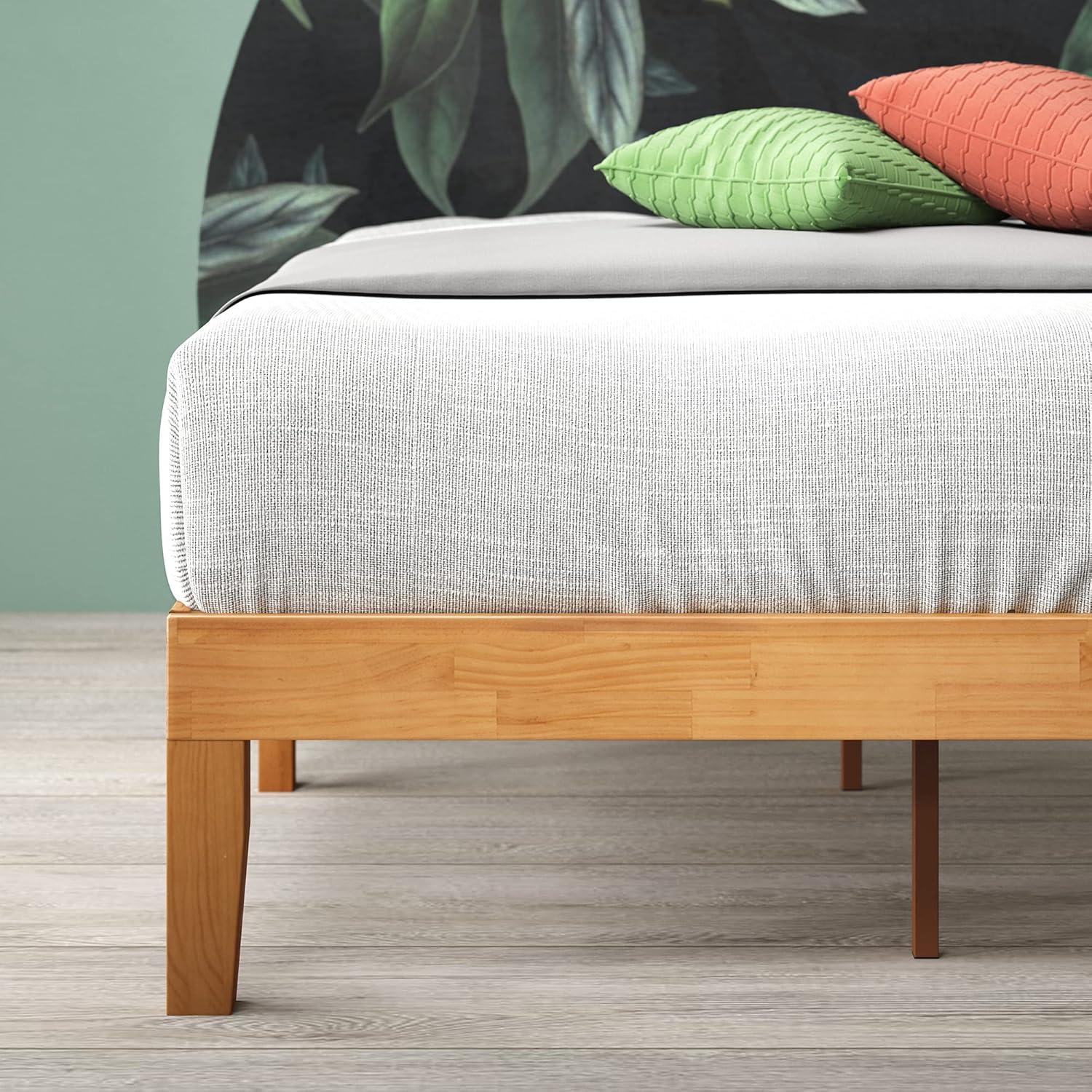 Queen Moiz 14" Wood Platform Bed Frame Natural - Zinus: Easy Assembly, Underbed Storage