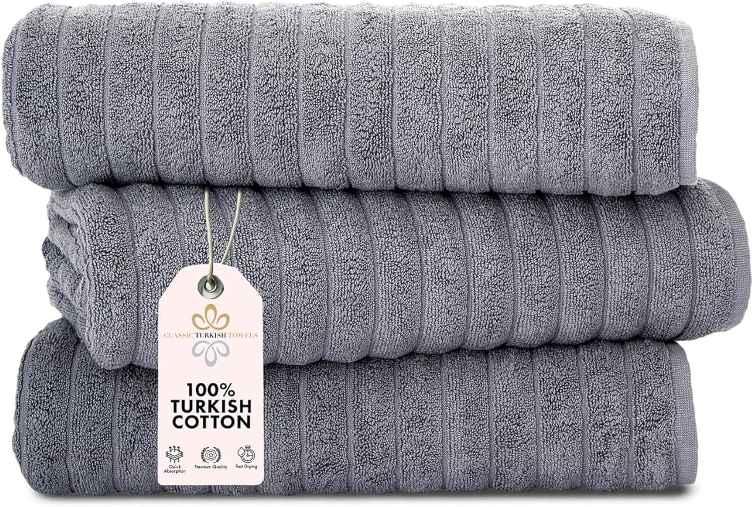 Oversized Grey Turkish Cotton Kids Washcloth Set