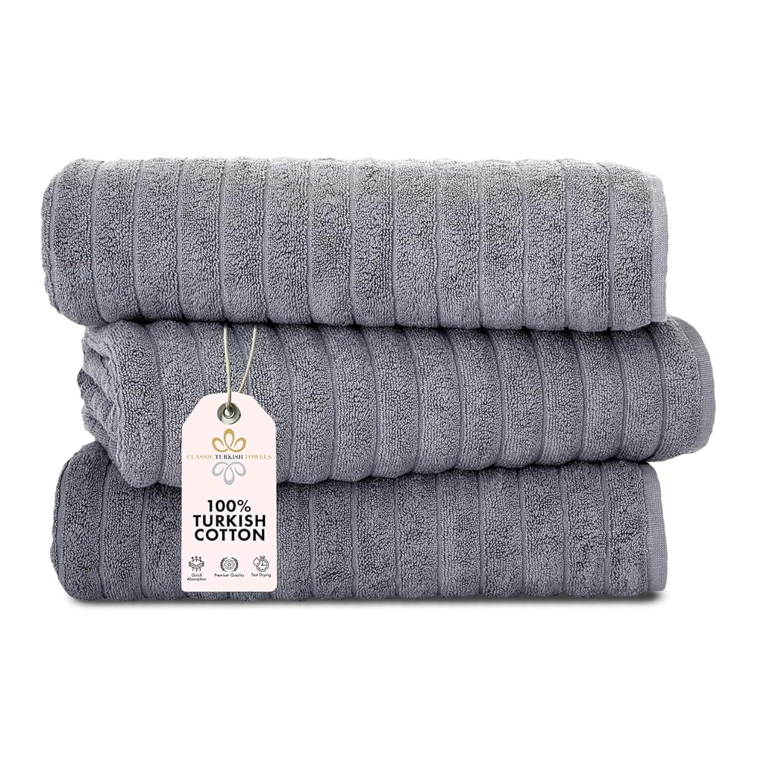 Oversized Grey Turkish Cotton Kids Washcloth Set