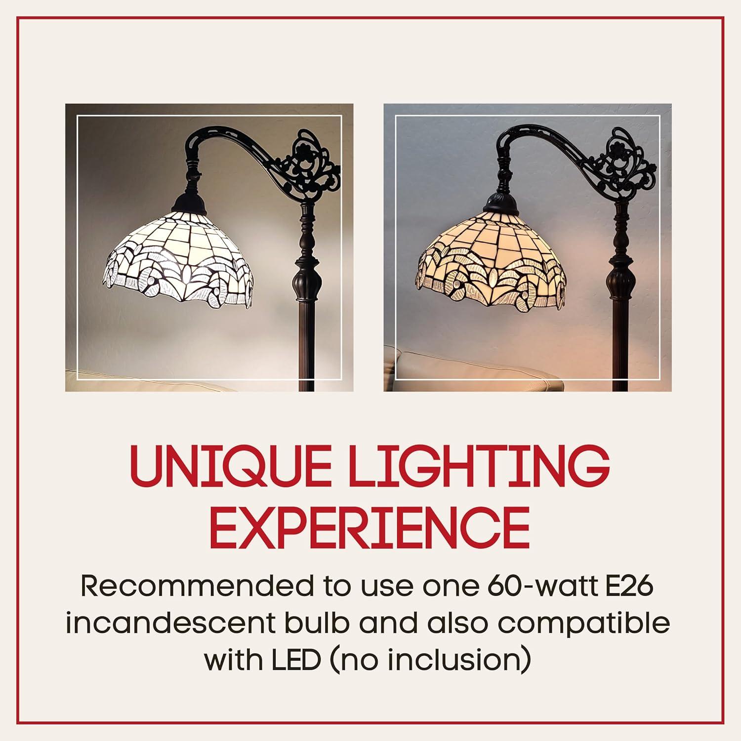 Amora Lighting Tiffany Style Jeweled Reading Floor Lamp 62" High