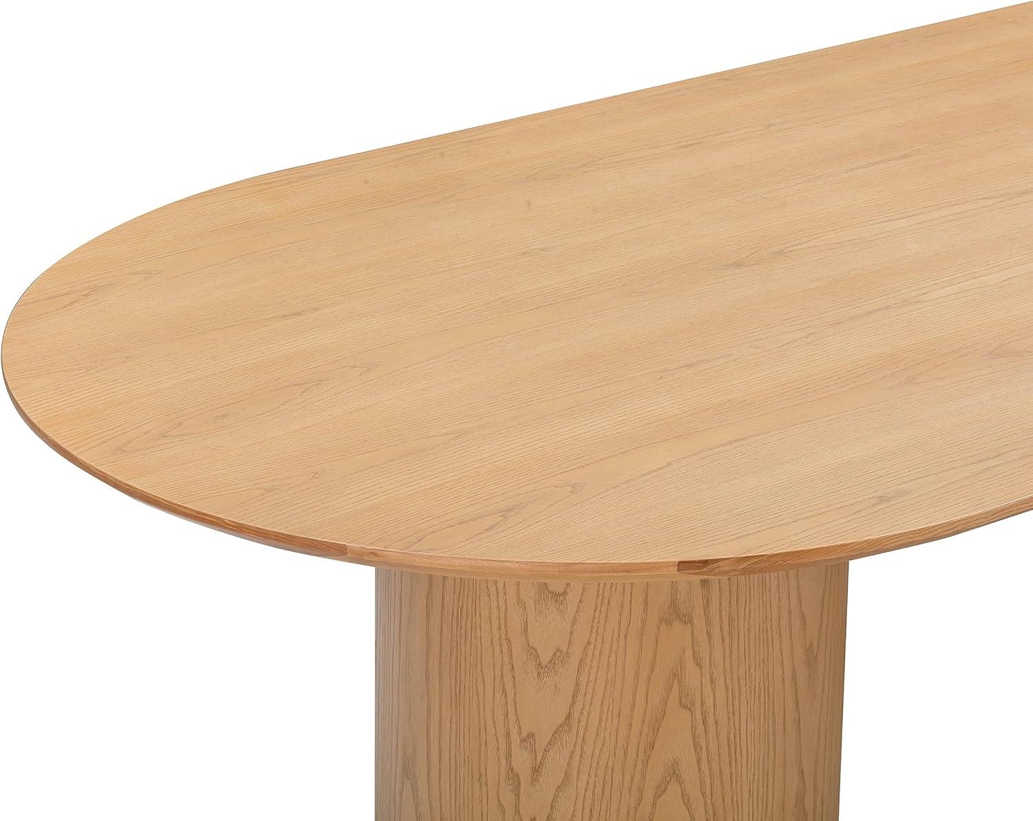 Natural Ash Wood Oval Dining Table for Eight