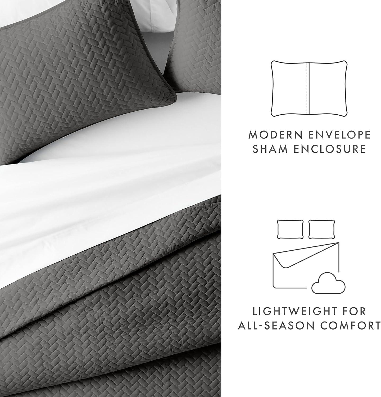 Antora Microfiber Modern & Contemporary Coverlet / Bedspread Quilt Set