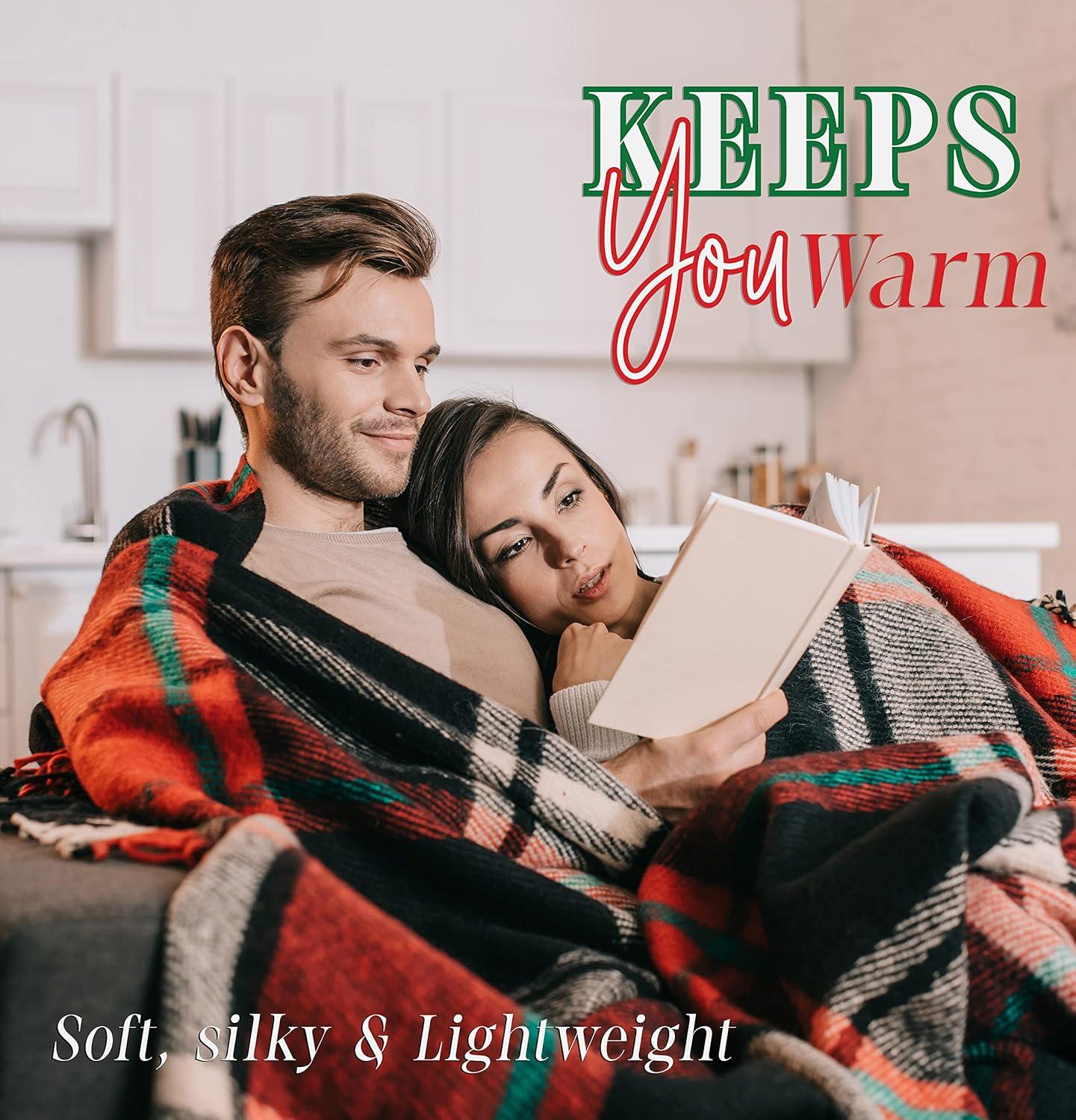 ELEGANT COMFORT Elegant Comfort Luxury Ultra Plush Velvet Touch 50 X 60Inch Christmas Blanket, Cozy, Soft And Warm Holiday Printed Fleece, 50 X 60, Santa Snowman Gray