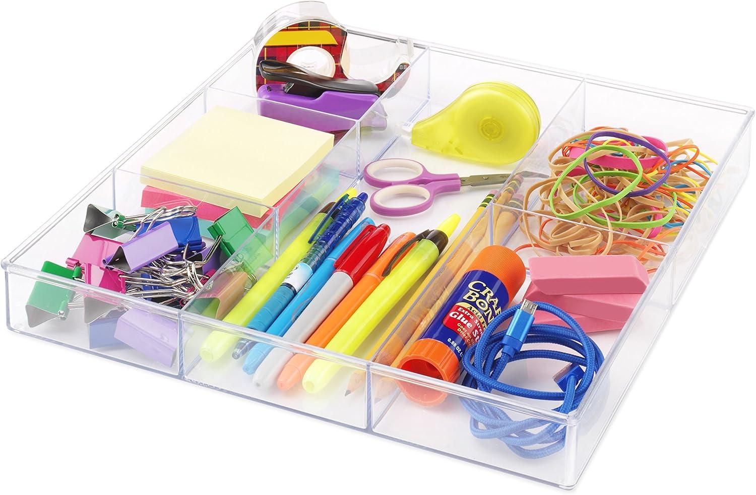 Whitmor 6789-3065 6 Section Clear Drawer Organizer