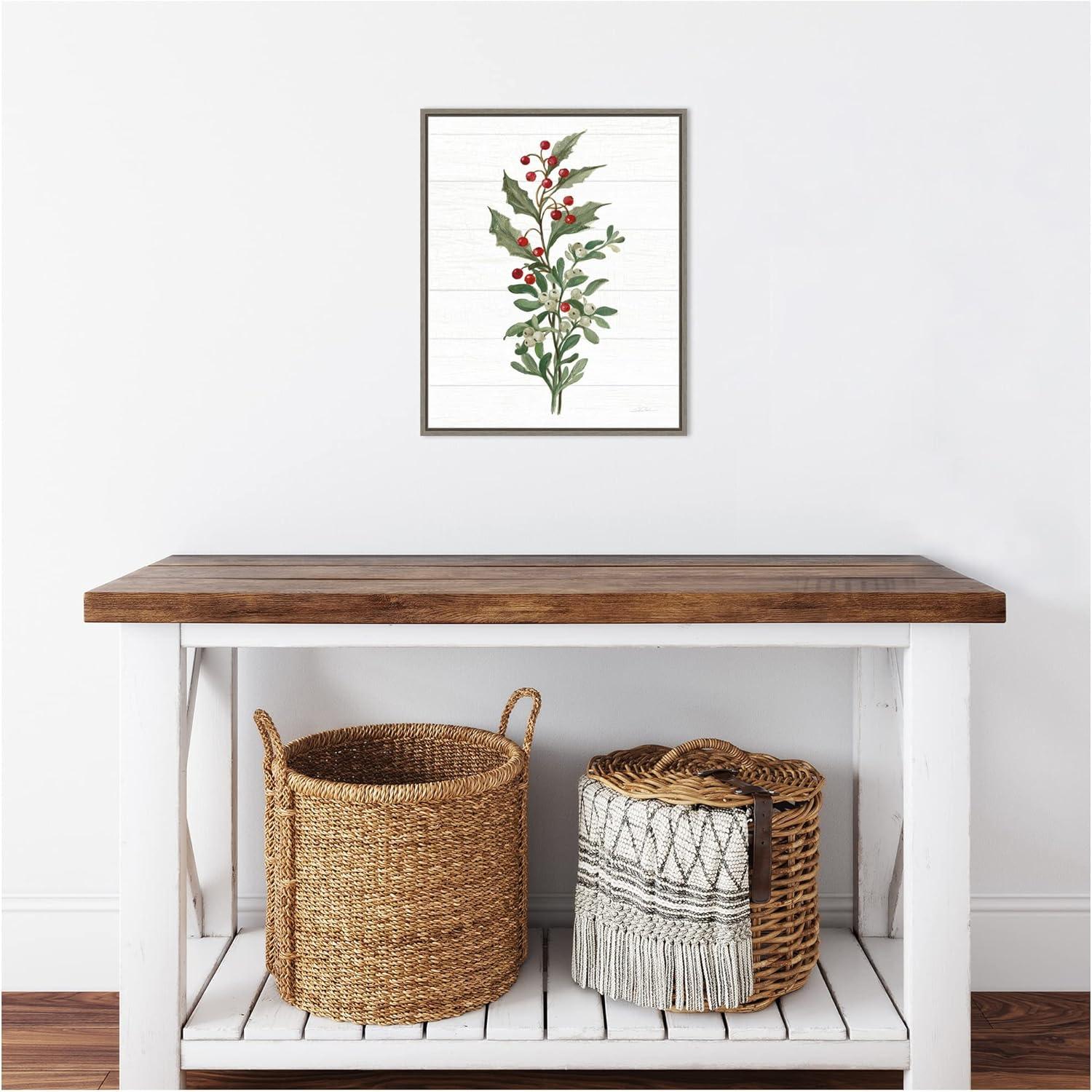 Amanti Art Christmas Moments V (Holly) by Silvia Vassileva Canvas Wall Art Print Framed 16 x 20-in.