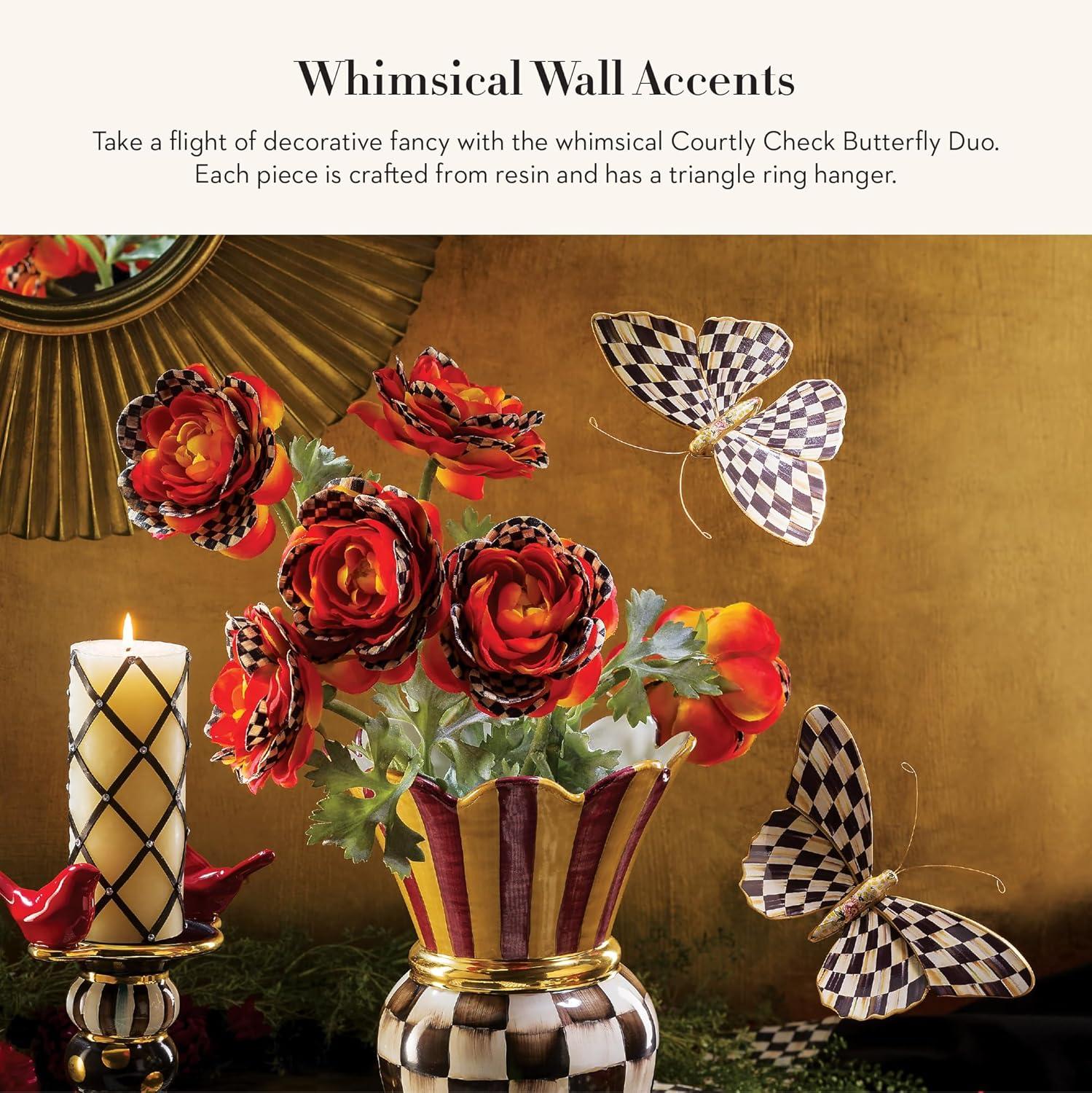 MacKenzie-Childs Courtly Check® Butterfly Duo Wall Decor 2 - Piece Set
