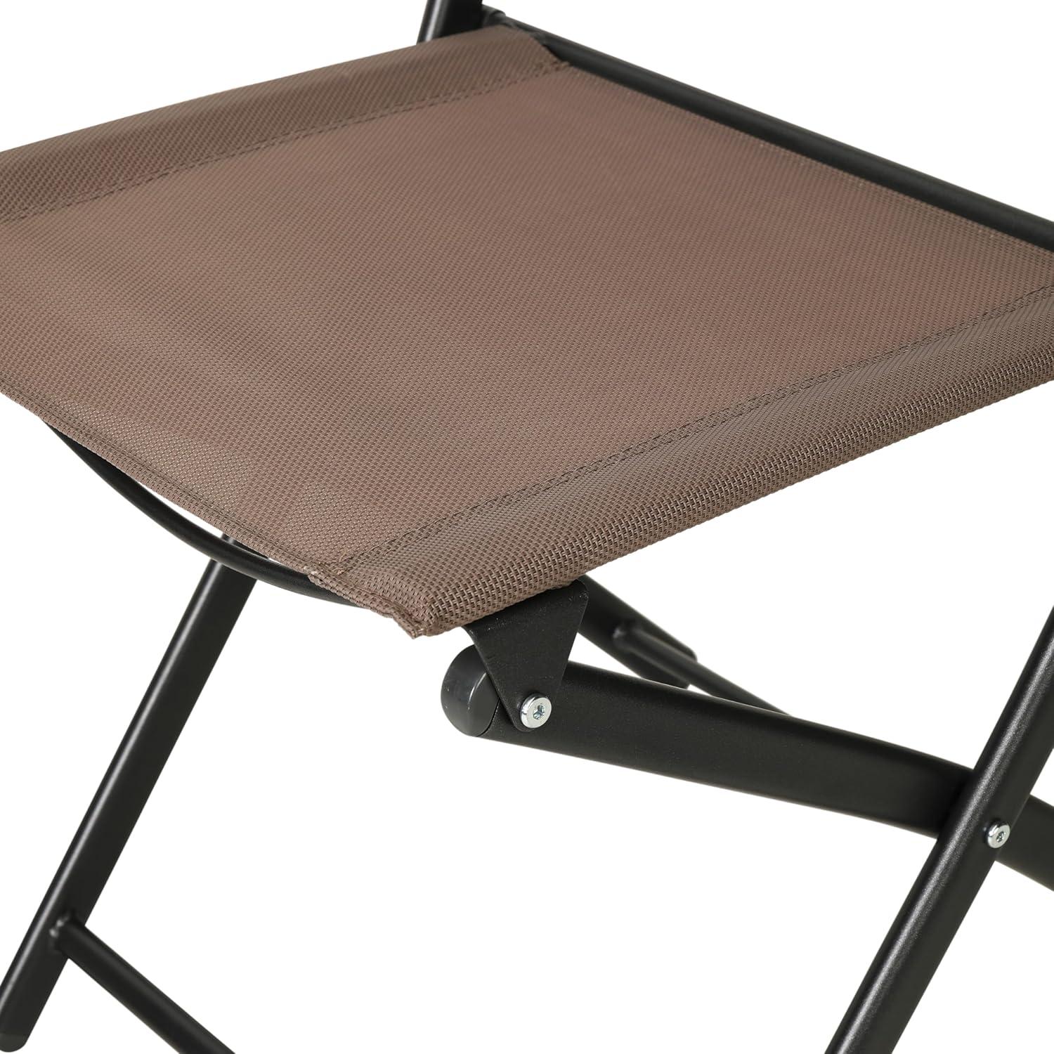 Flash Furniture Brazos Set of 4 Commercial Grade Indoor/Outdoor Folding Chairs with Brown Flex Comfort Material Backs and Seats and Black Metal Frames