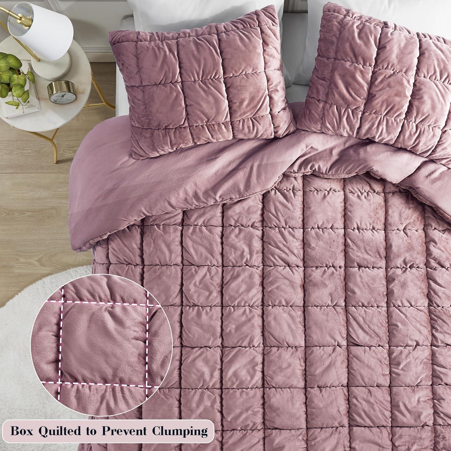 Intelligent Design Velvet Dream Puff Velvet Comforter Set