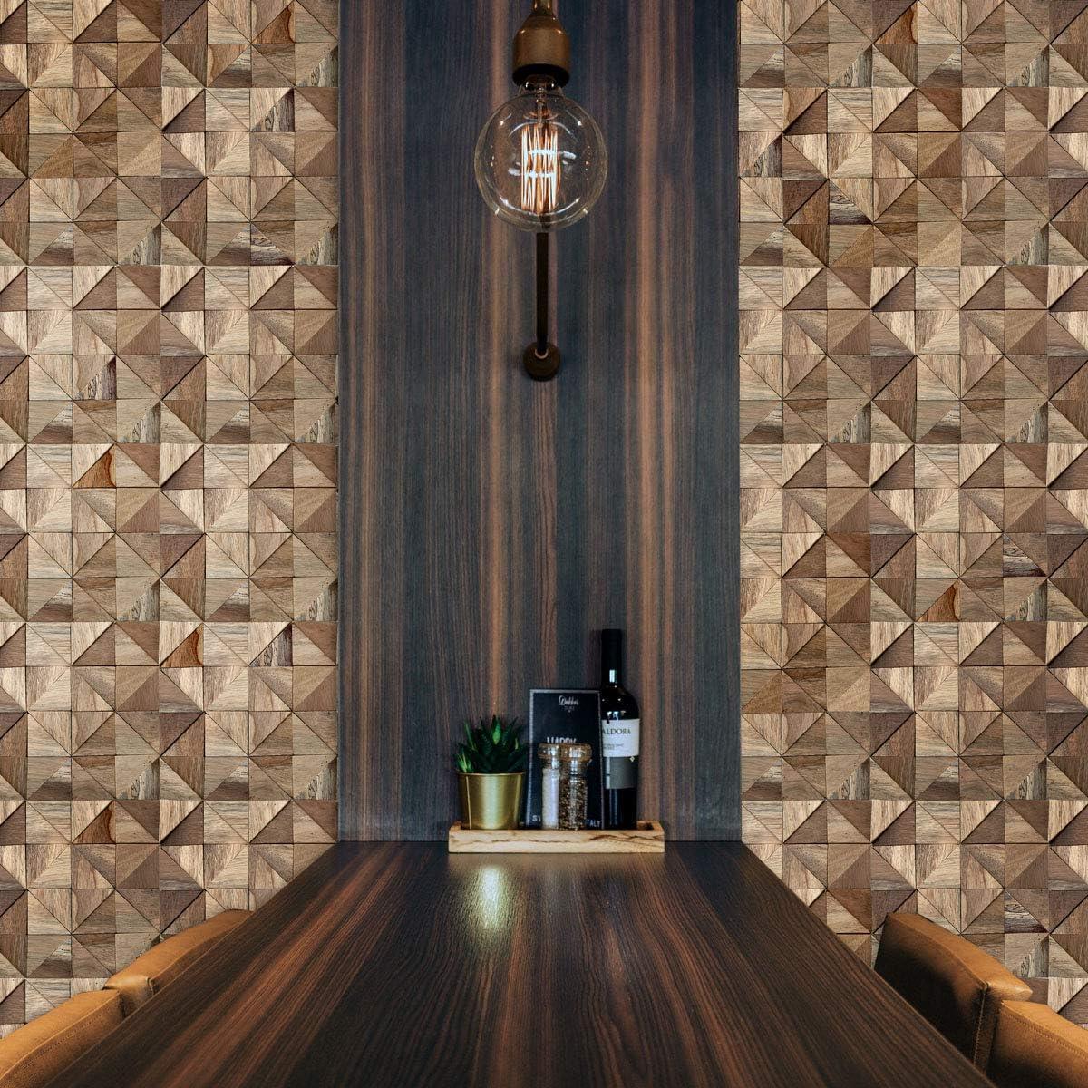 Natural Reclaimed Boat Wood Mosaic Wall Tile Panel