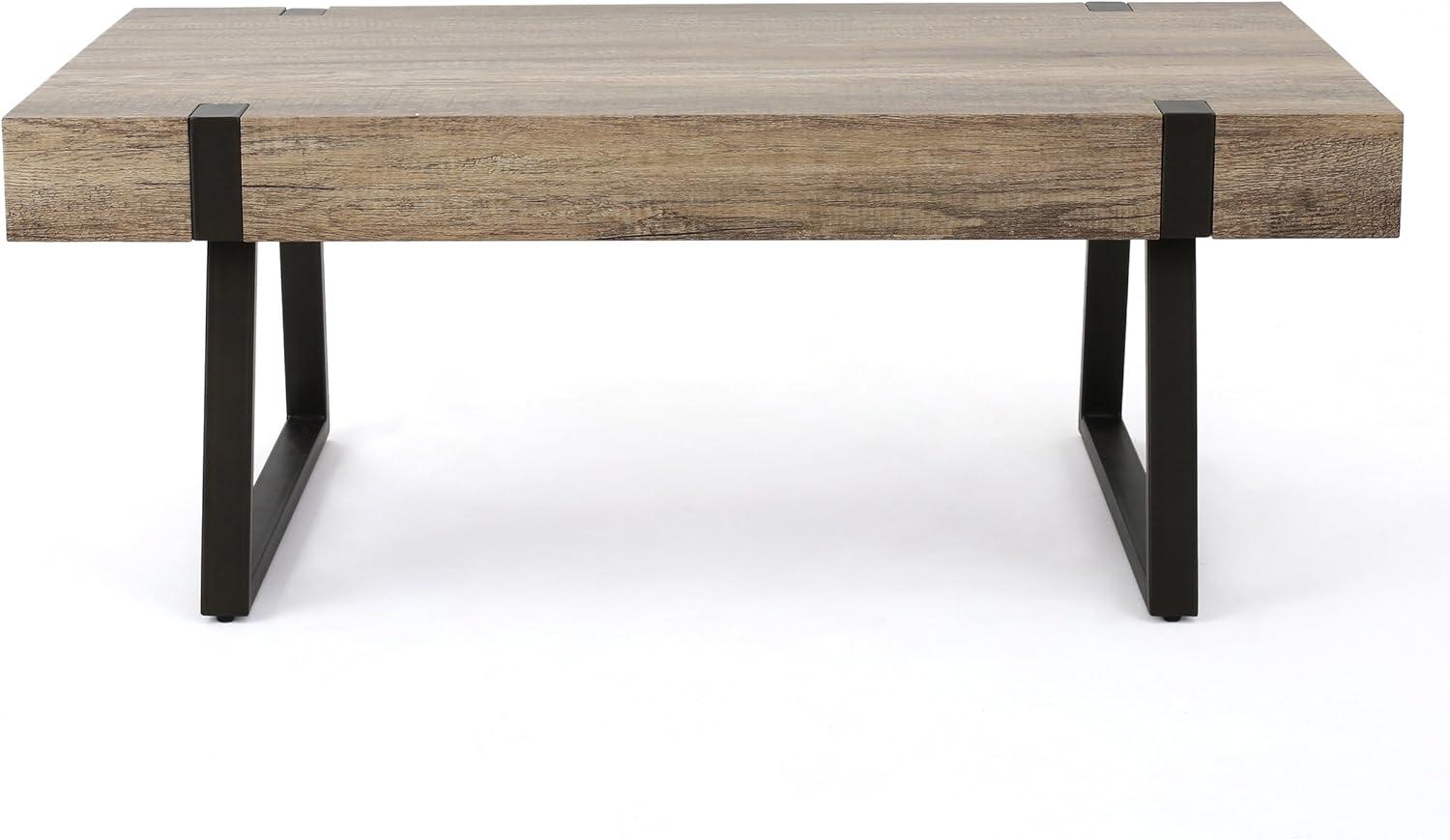 Christopher Knight Home Abitha Faux Wood Coffee Table, Canyon Grey, 23.60 in x 43.25 in x 16.75 in