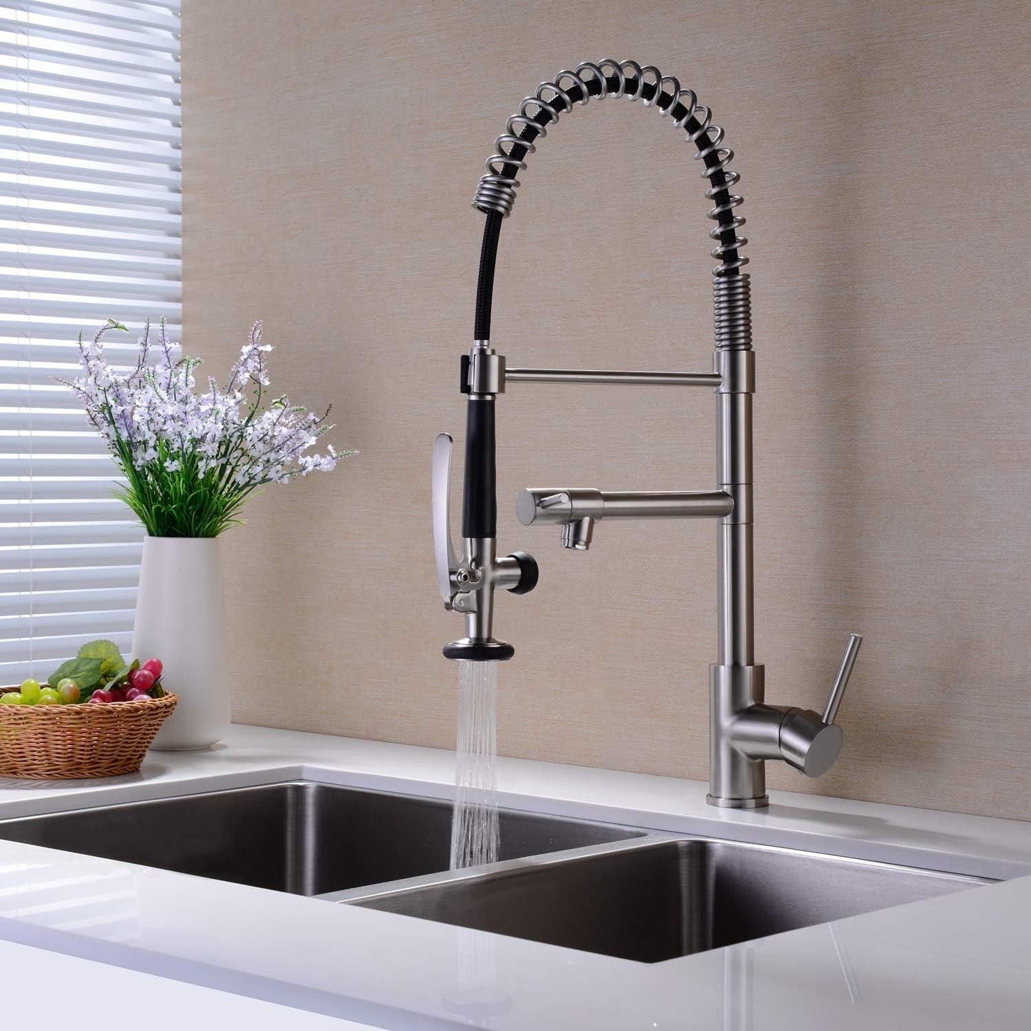 Kitchen Faucet Pull Down Sprayer Brushed Nickel,Single Handle Kitchen Sink Faucet