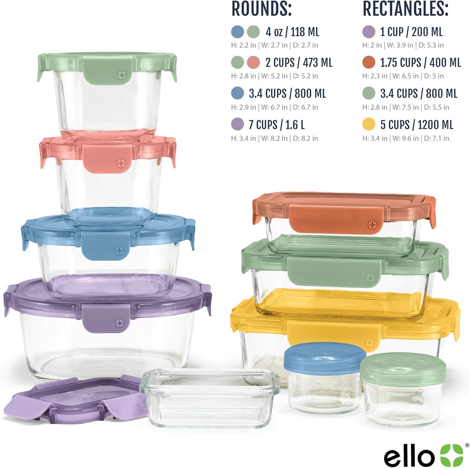 Ello 20pc Color Lock Mixed Food Storage container Set