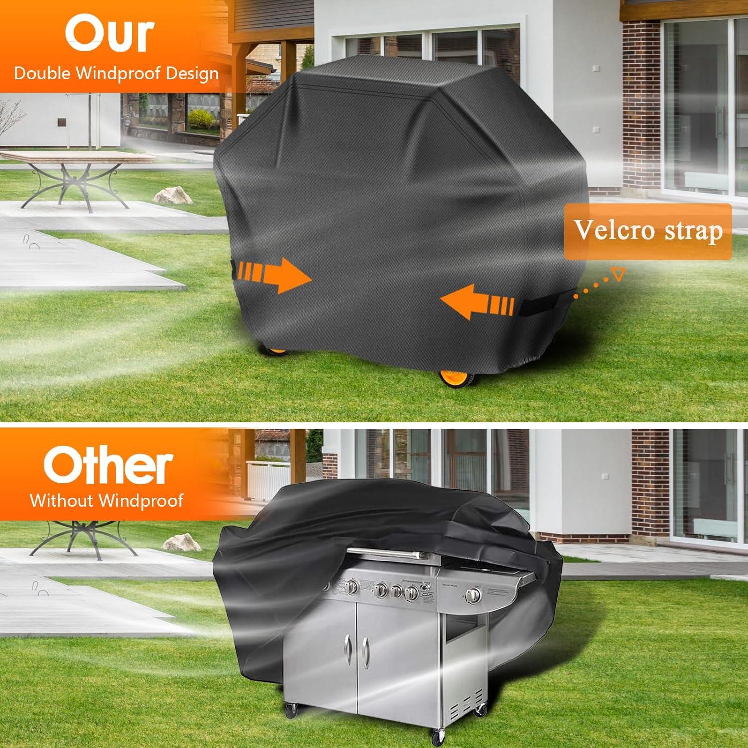 58 Inch Black Heavy Duty Waterproof BBQ Grill Cover