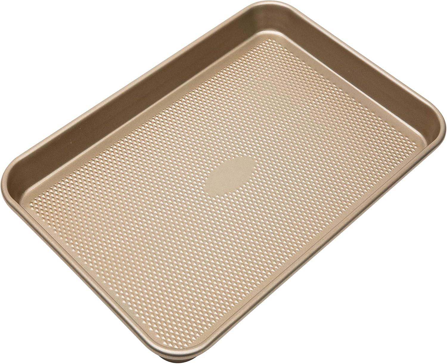 Gold Medium Nonstick Carbon Steel Baking Sheet with Diamond Base